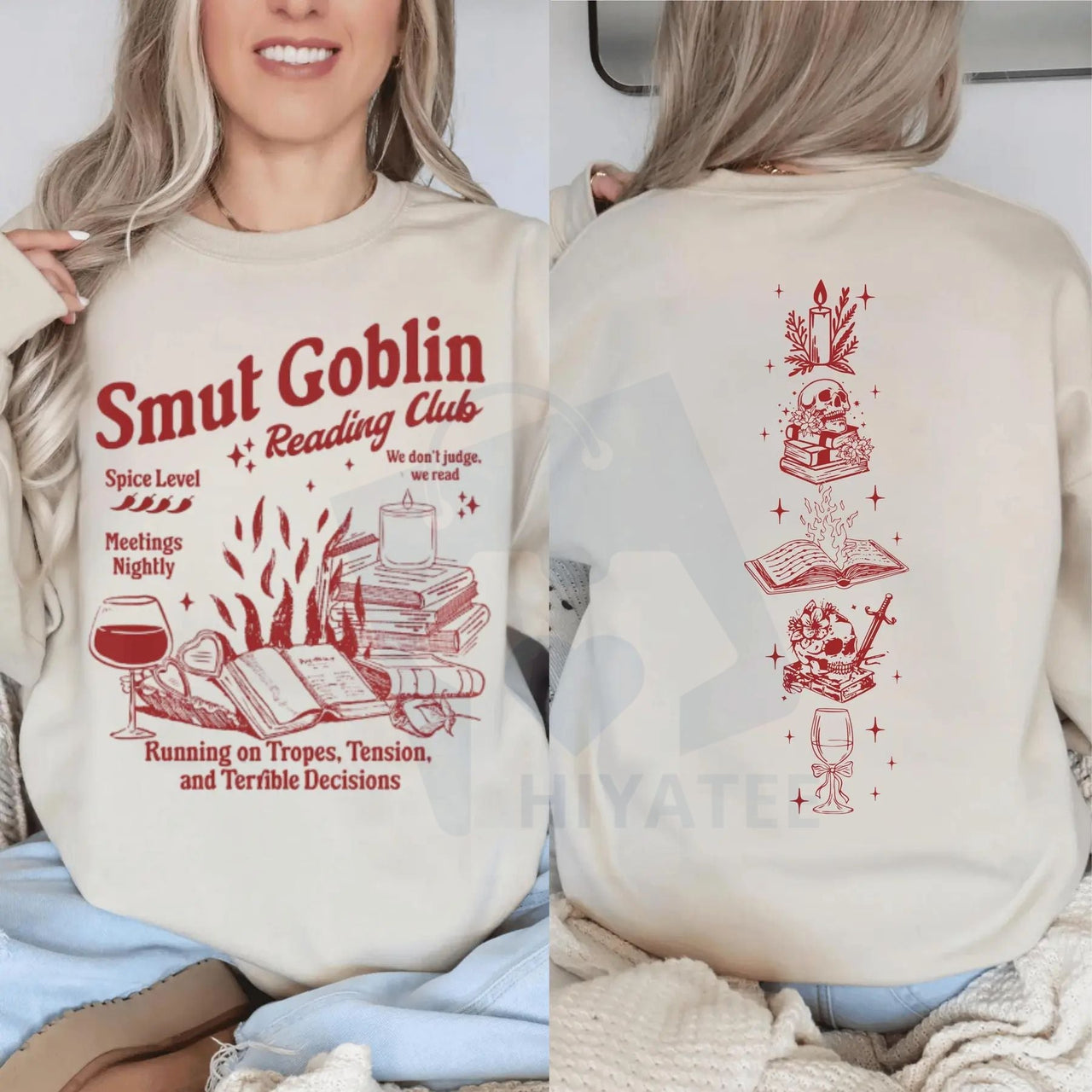 Midnight Reader Dark Romance Sweatshirt: Spicy Romantasy Bookish Crewneck, Morally Grey Book Club Apparel