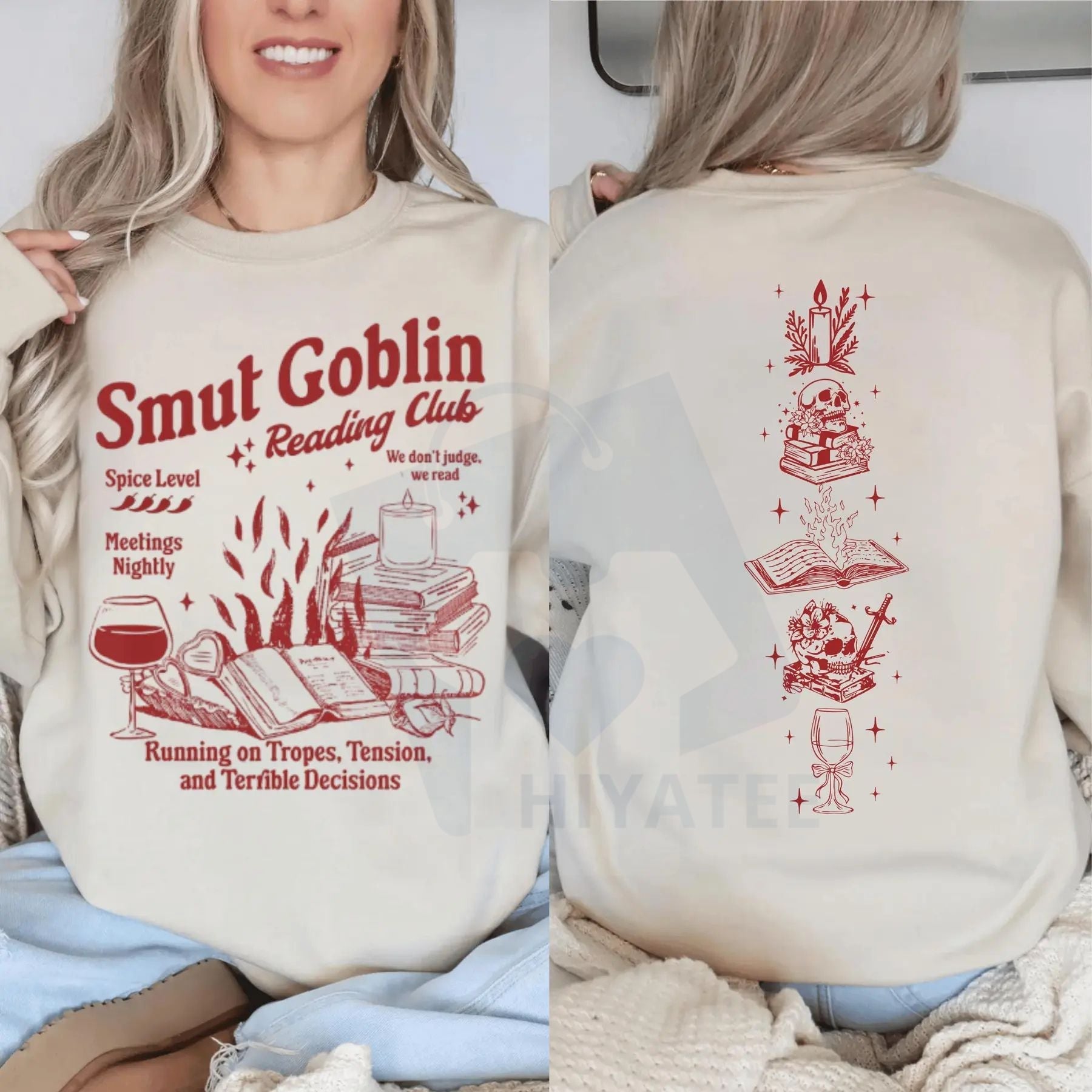 Midnight Reader Dark Romance Sweatshirt: Spicy Romantasy Bookish Crewneck, Morally Grey Book Club Apparel