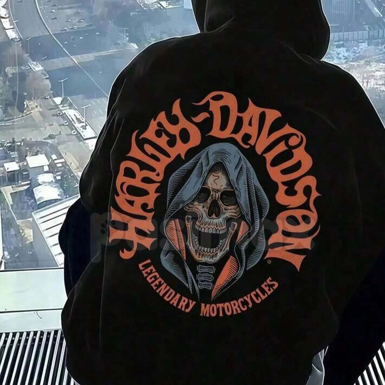 Legacy Road HD Motorcycles Hoodie – Vintage Biker Graphic Pullover, American Classic Motorcycle Streetwear, Unisex