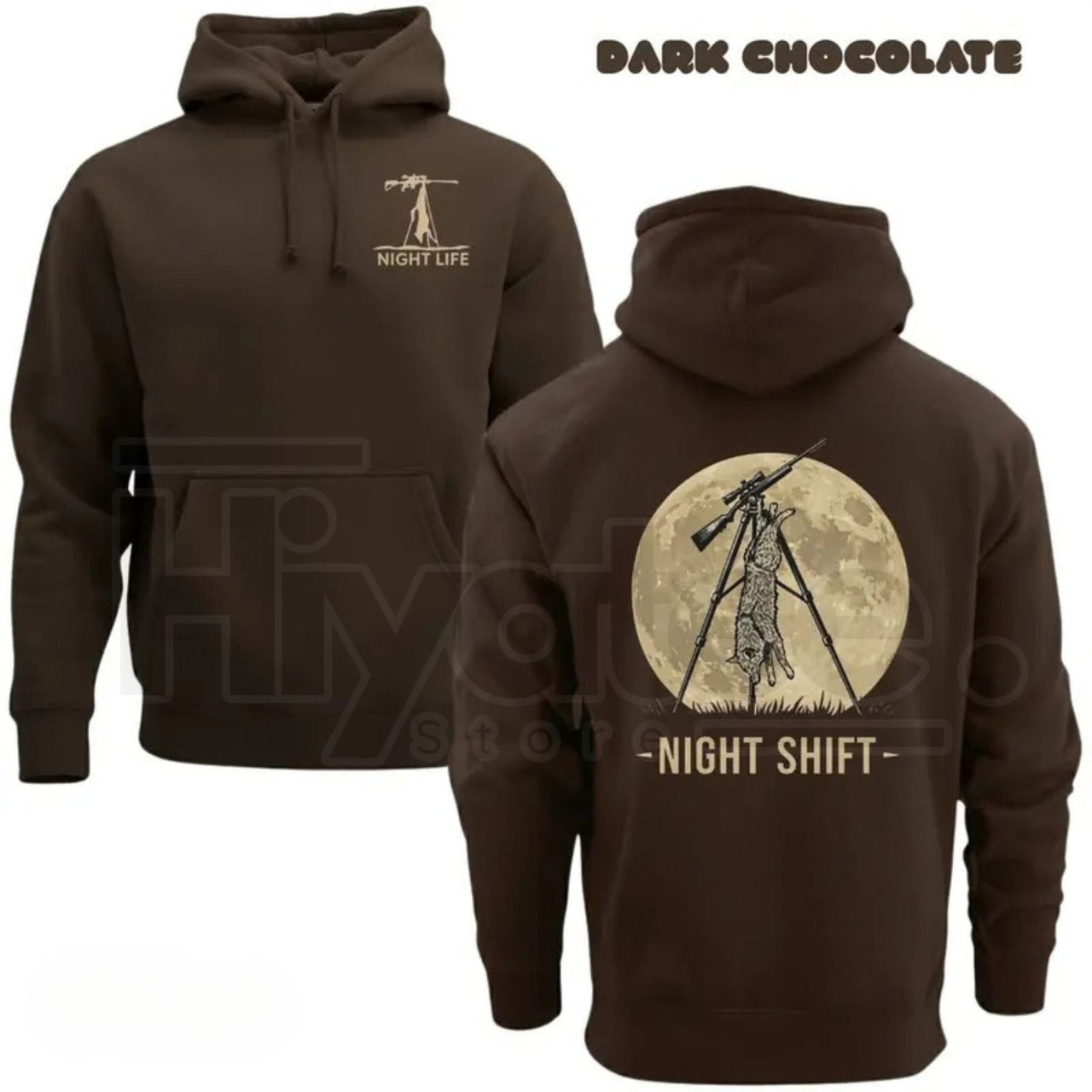 Coyote Night Life Hunting Hoodie – Thermal Predator Hunter Gear, Pullover Hoodie Gift for Hunters
