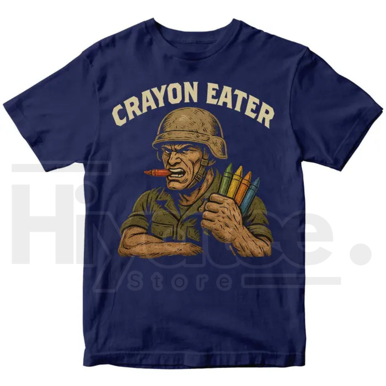 Crayon Eater Funny T-Shirt – Military Dark Humor Sarcastic Marine Tee