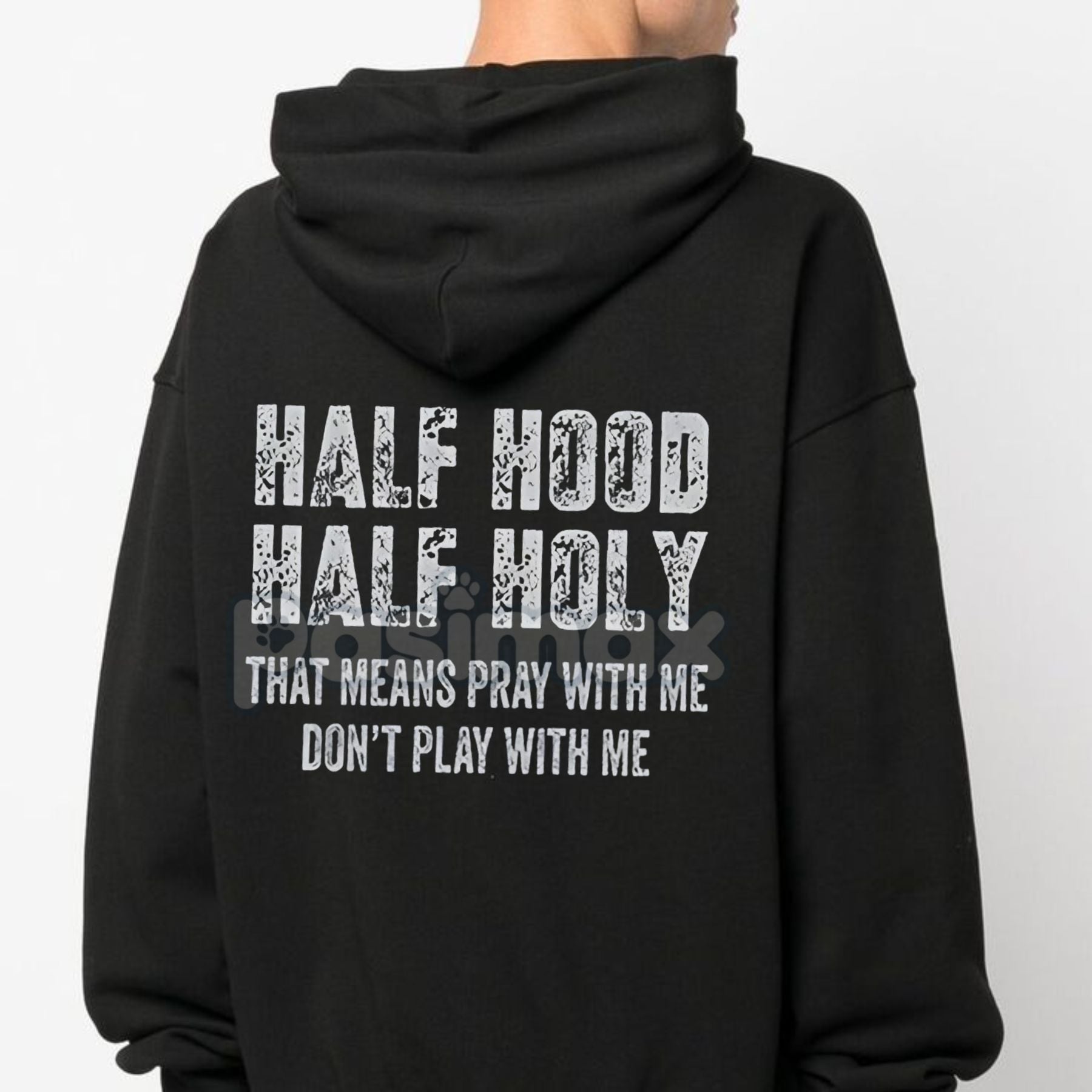 Half Hooded Half Holy Hoodie – Duality Street Style Pullover, 