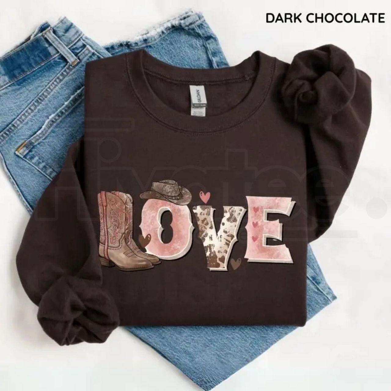 Valentine’s Day Cowboy Sweatshirt: Howdy Love Western Graphic Sweater