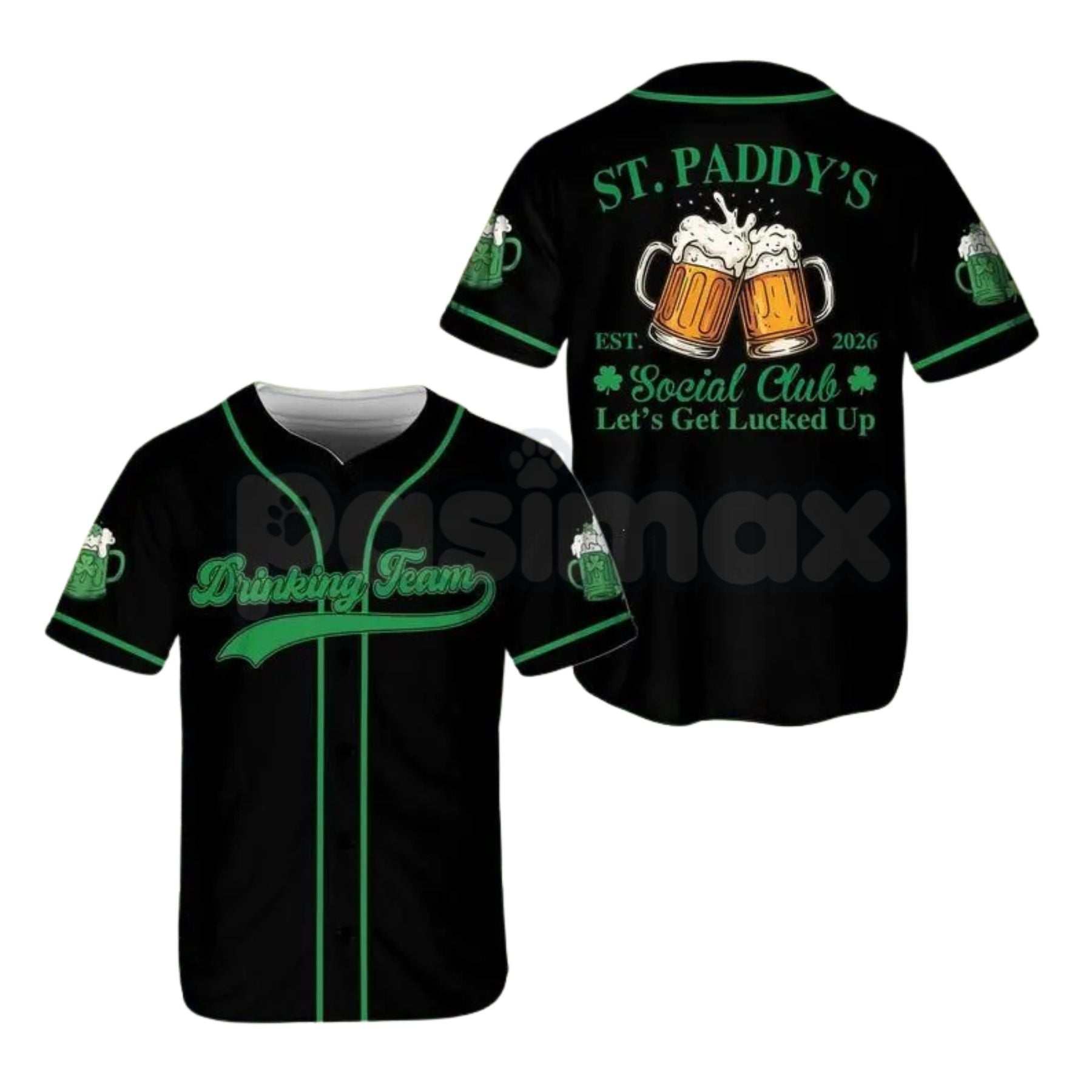 St Paddy’s Day Irish Beer Social Club Baseball Jersey – Lucky Shamrock Drinking Team Shirt