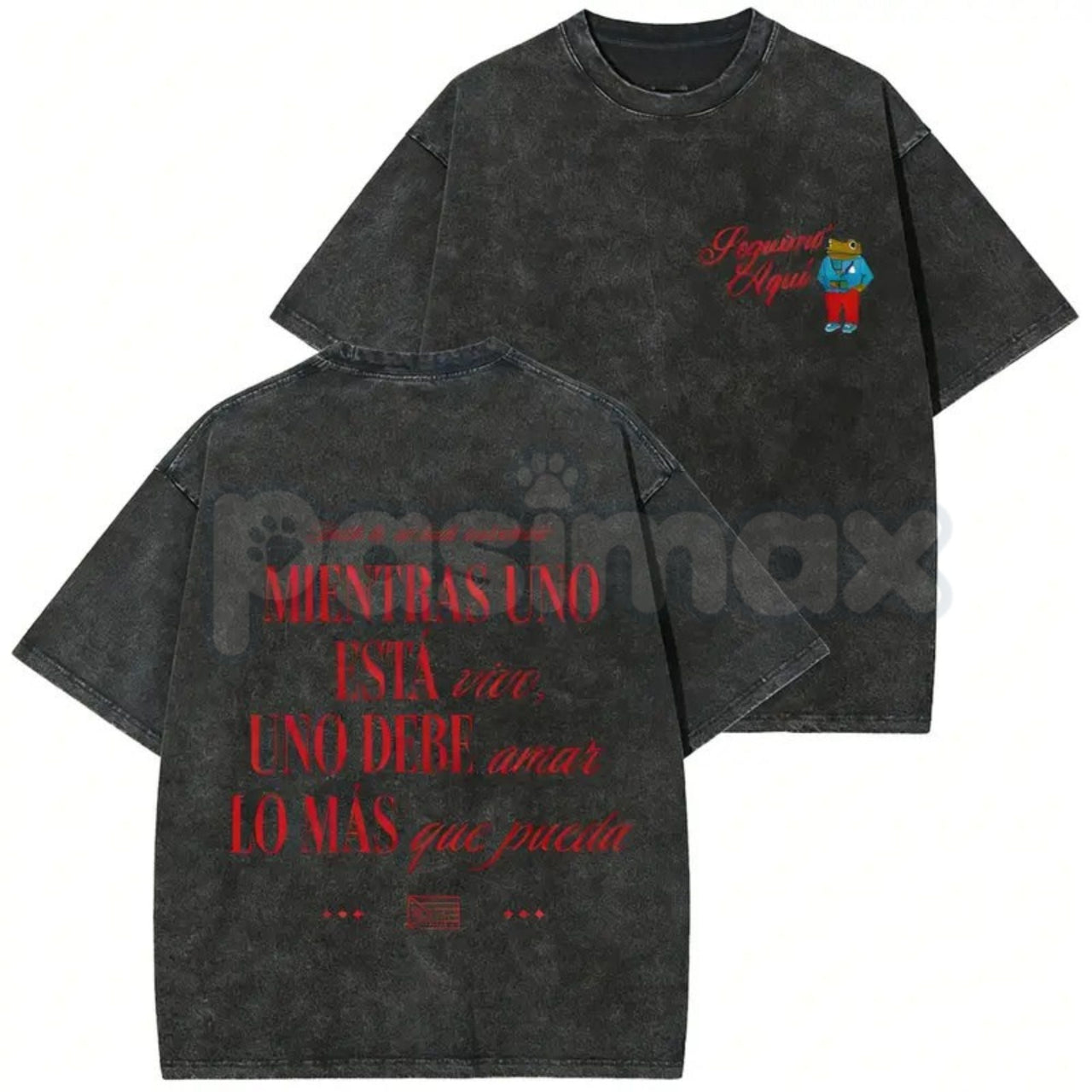 Seguimo Aqui Sapo Concho Washed T-Shirt – Puerto Rican Reggaeton Streetwear, Perreo Babe Graphic Tee
