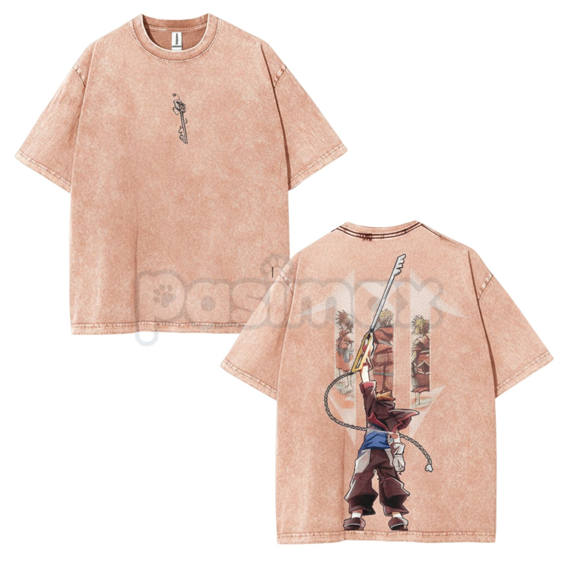 Kingdom Hearts Sora Double-Sided Washed T-Shirt – Sora Keyblade Master Vintage Anime Tee