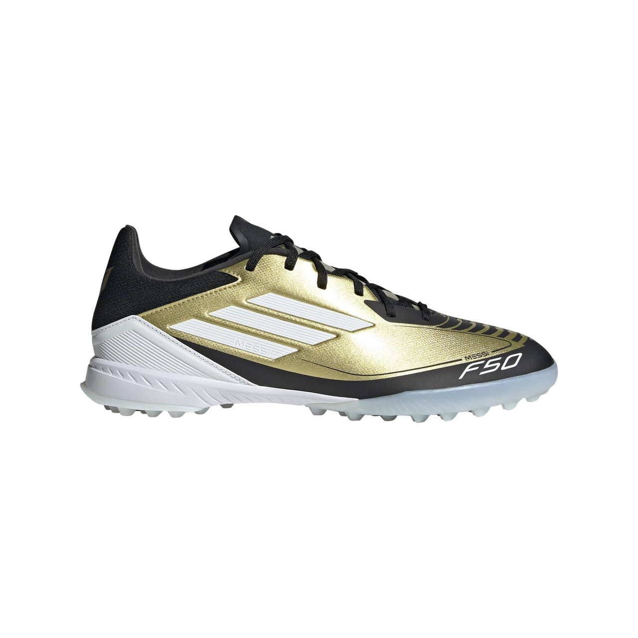 adidas Unisex F50 League Messi Turf Sneaker Gold Metallic/White/Black 7.5 US Men