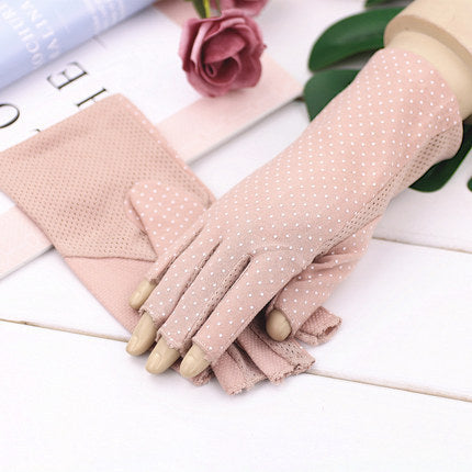 Summer Sun Protection Half Finger Gloves UV Protection Ultra-thin Driving