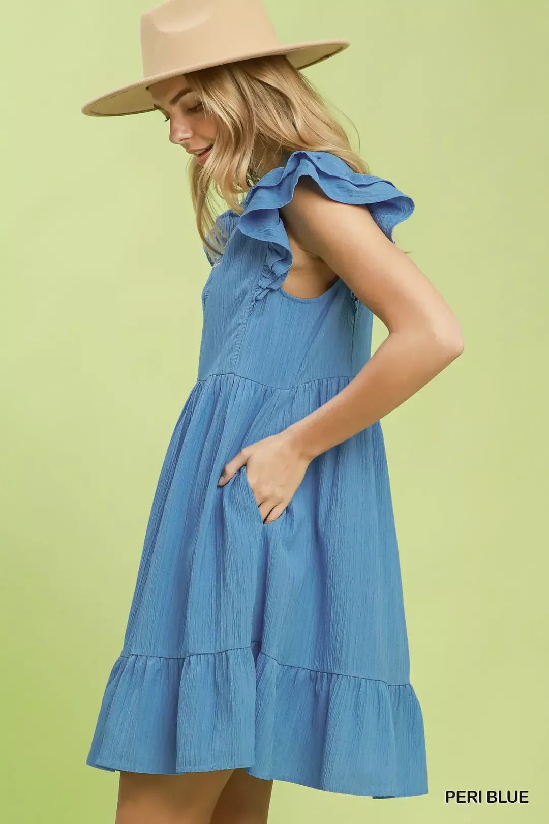 Umgee Ruffle Sleeve Babydoll Dress