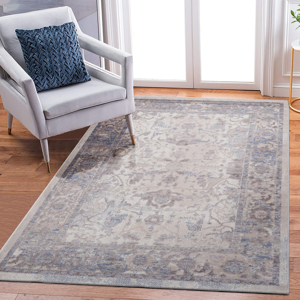 NAAR PAYAS Collection5X7 Brown / Beige / Traditional Area Rug