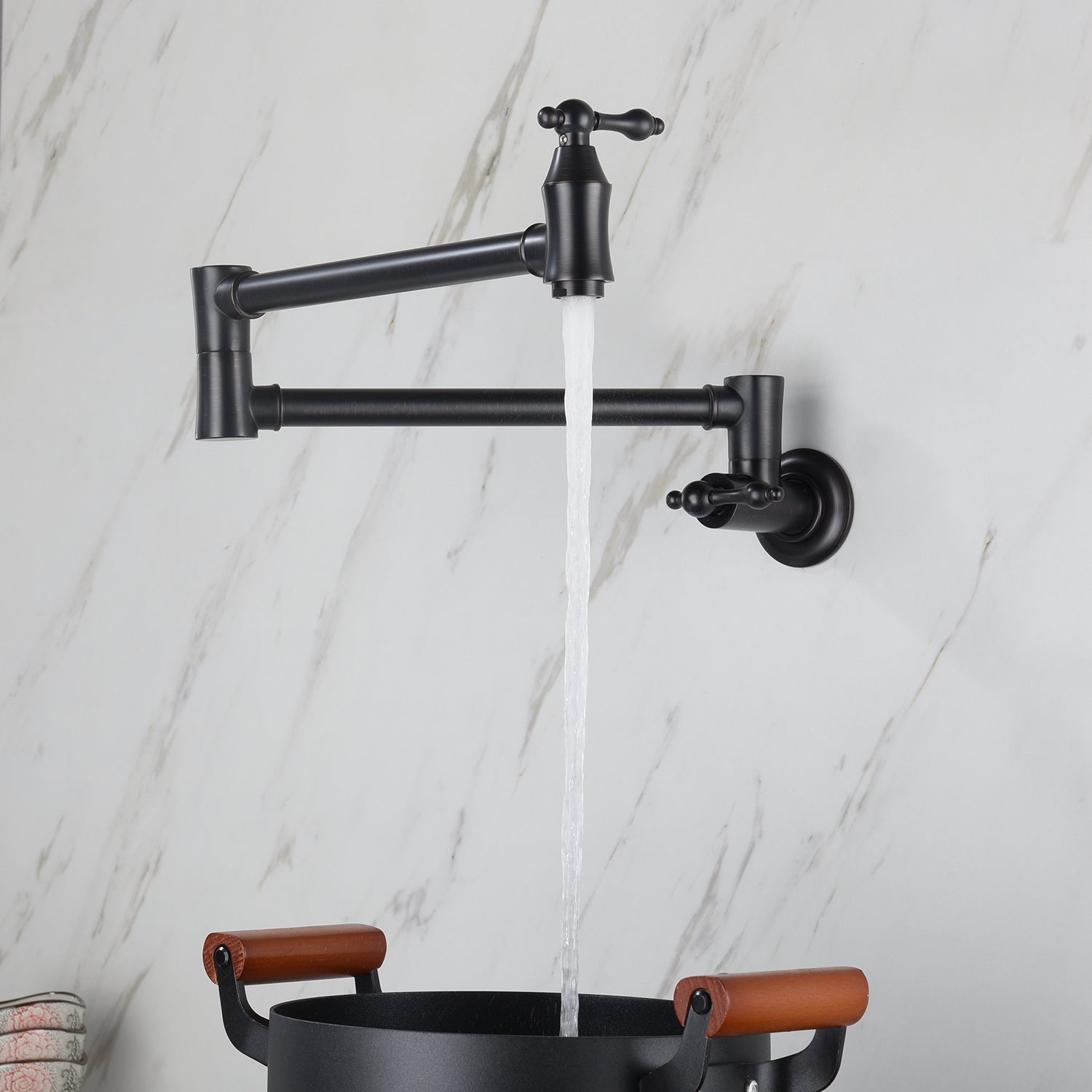 Wall Mount Folding Kitchen Pot Filler Faucet