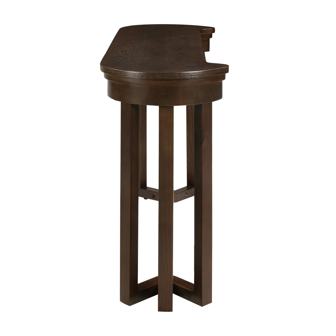 4 Piece Bar Table Set with3 PU Upholstered Bar Stools, Breakfast Table with 3 Padded Stools Solid Wood Counter Height Dining Table Set for Living Room, Dining Room.  Espresso