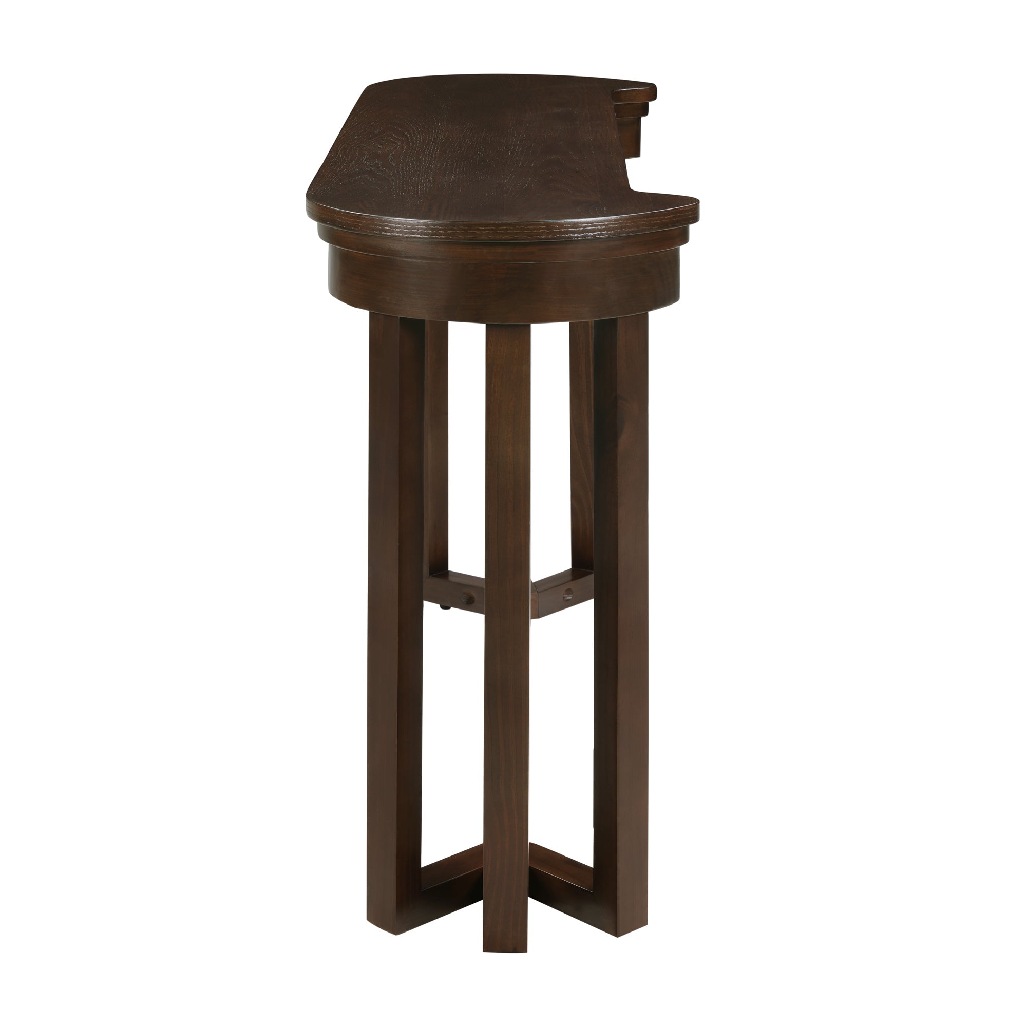 4 Piece Bar Table Set with3 PU Upholstered Bar Stools, Breakfast Table with 3 Padded Stools Solid Wood Counter Height Dining Table Set for Living Room, Dining Room.  Espresso