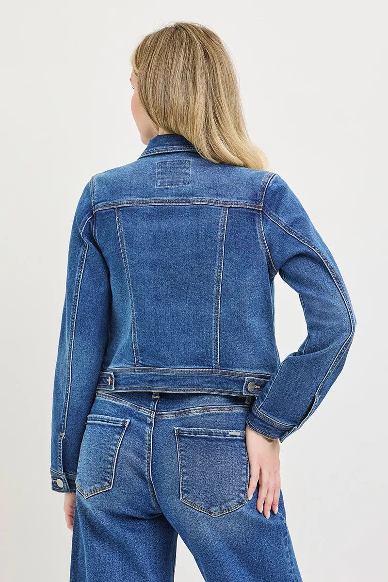 RISEN Basic Fitted Button Down Denim Jacket