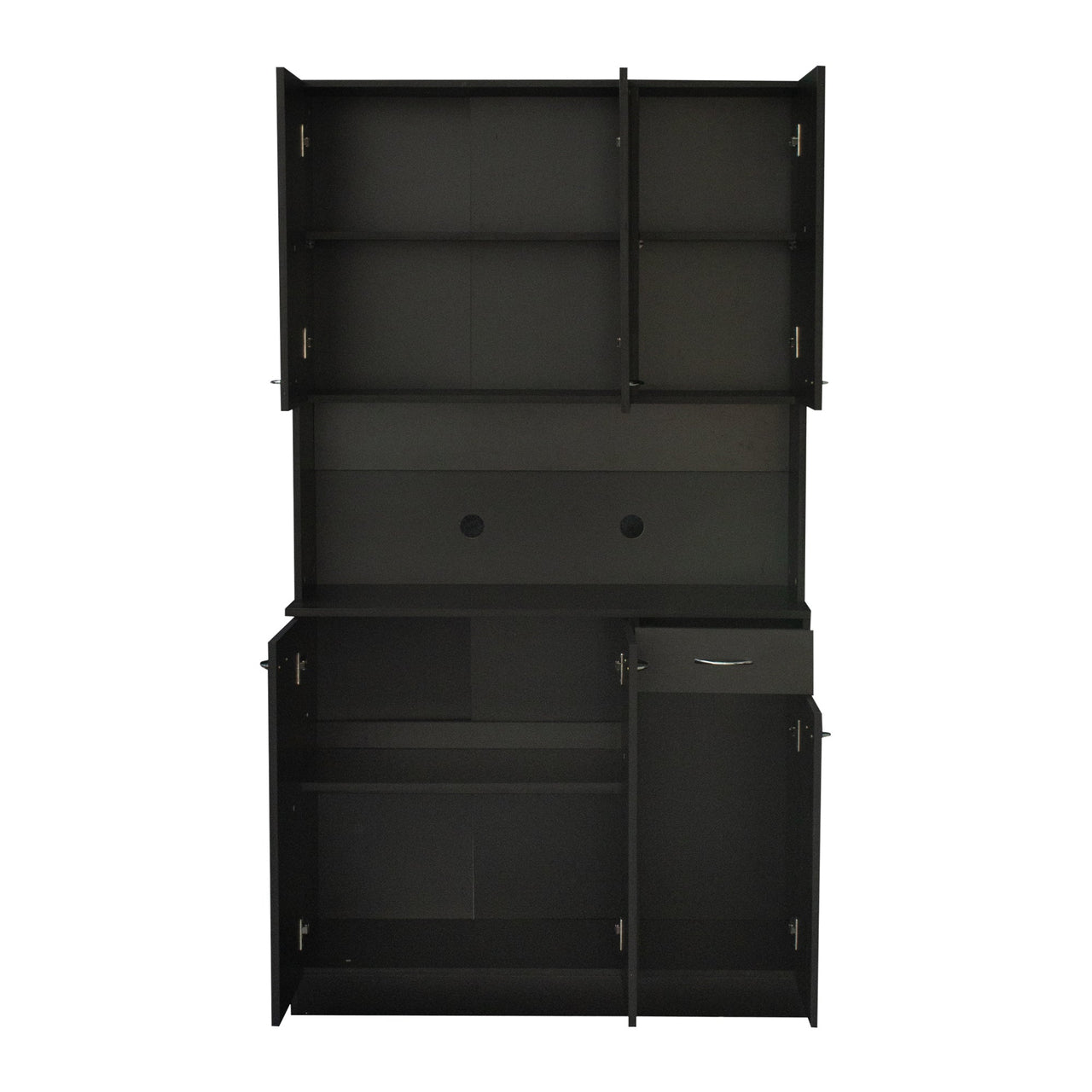 70.87' Tall Wardrobe& Kitchen Cabinet, with 6-Doors, 1-Open Shelves and 1-Drawer for bedroom,Black