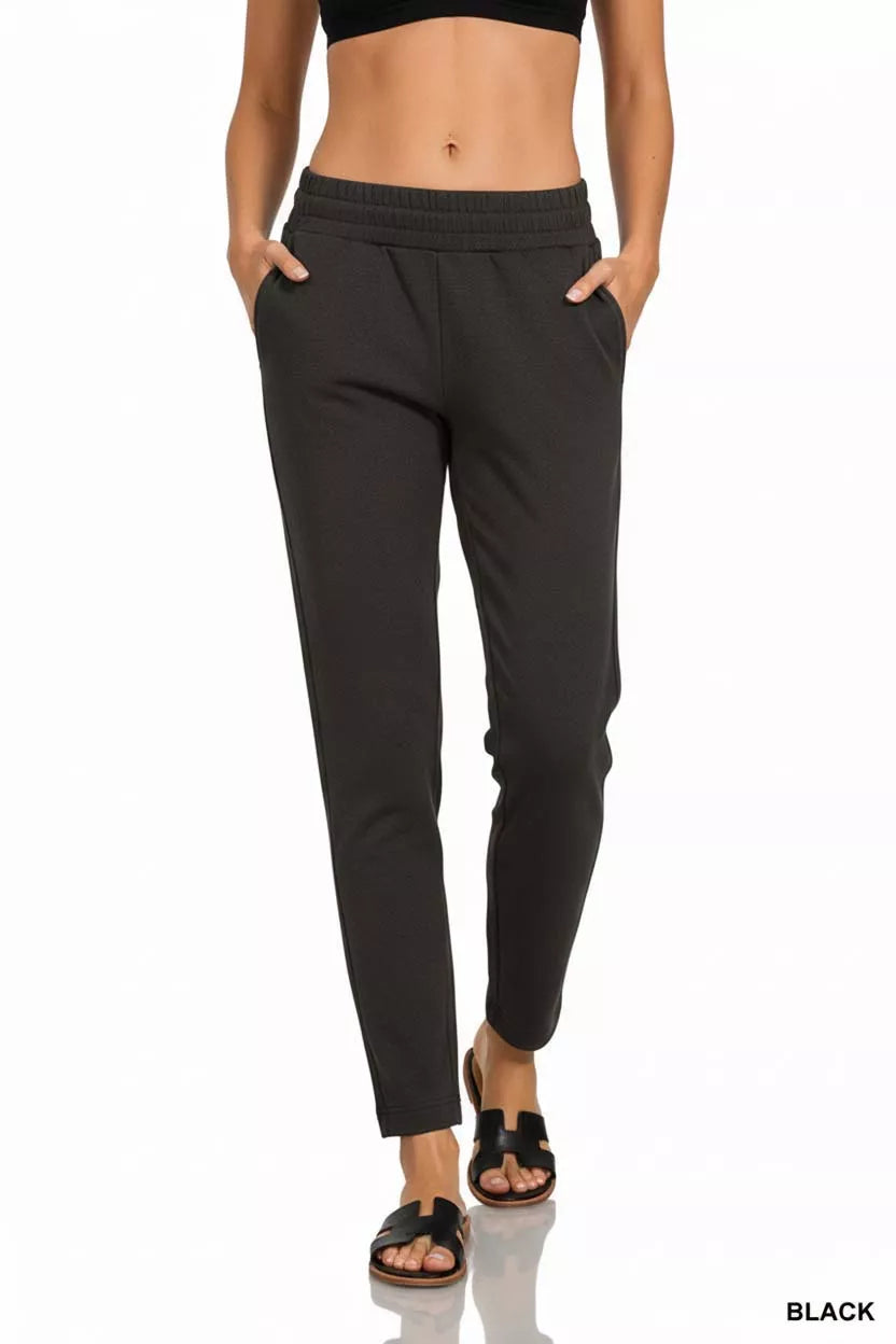 Zenana Scuba Capri Sweatpants with Pocket
