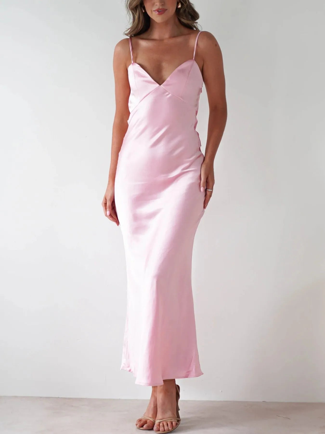 Satin Backless Cami Dress (See size chart where applicable)