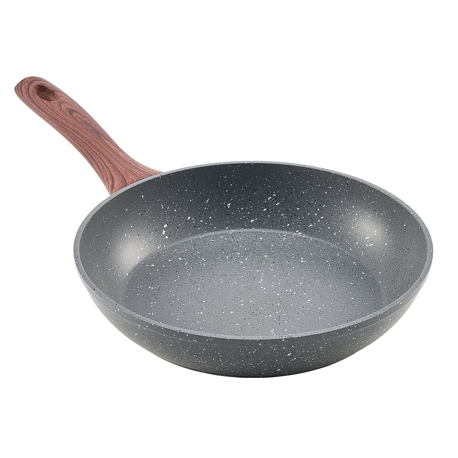 3 Piece Frying Pan Aluminum Skillet Set 9.5 11 12 in Nonstick Pre-Seasoned Grey