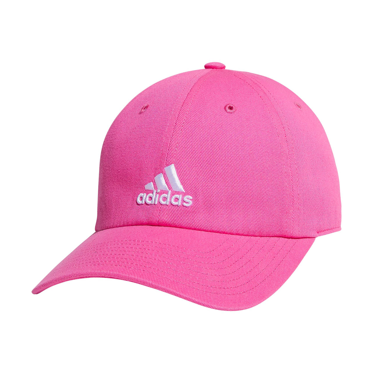 adidas Kids-Boys/Girls Ultimate Washed Cotton Relaxed Adjustable Fit Cap Pulse Magenta Pink/White