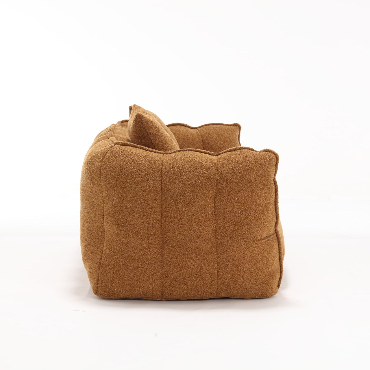 Cozy Beanbag Chair with High Resilience Foam Core for Two - Yellow Chenille, 66x35x25 inches