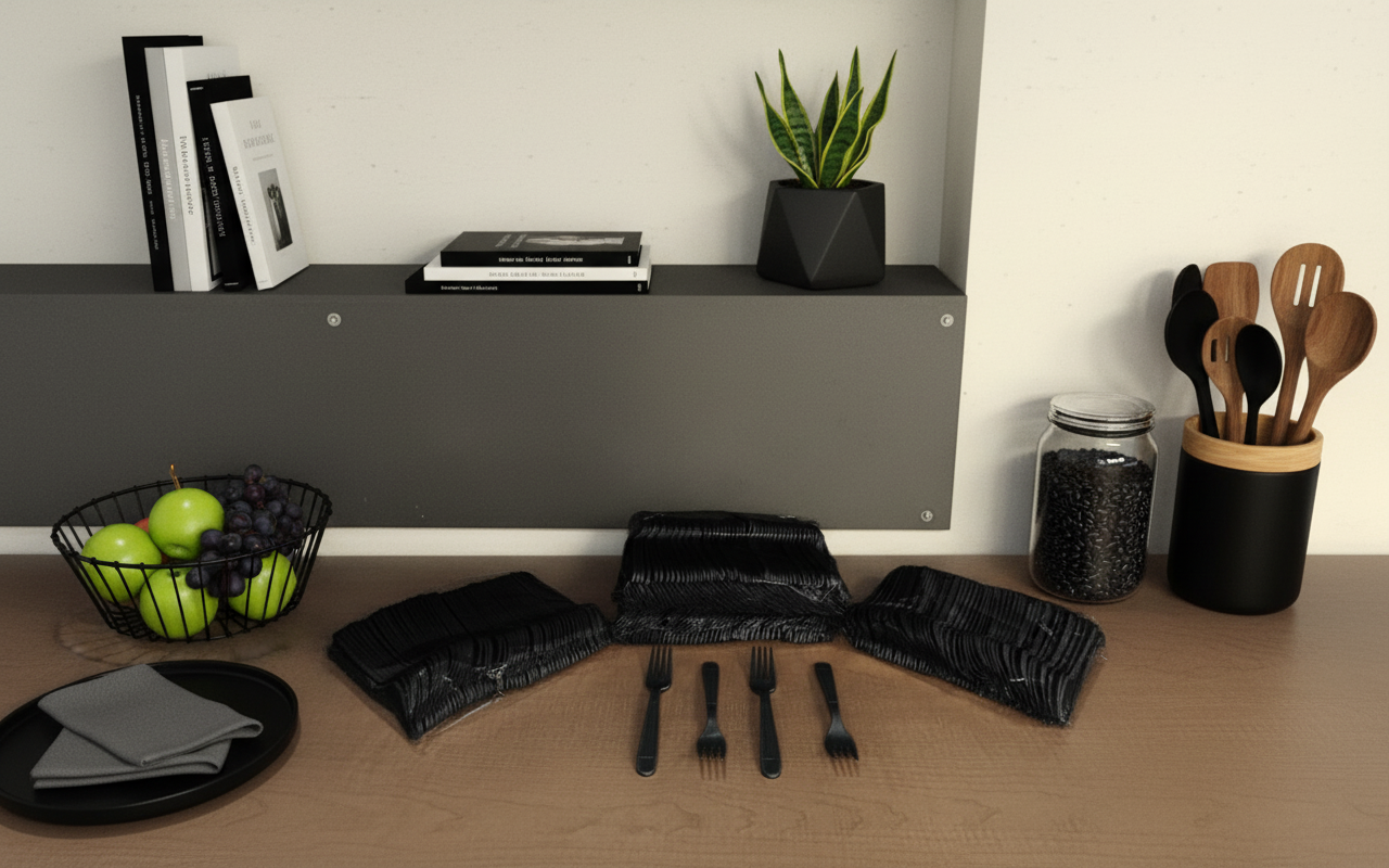 Royalty Black X-Heavy Weight PP Fork, 10 Sleeves of 100 Forks (1000/cs)