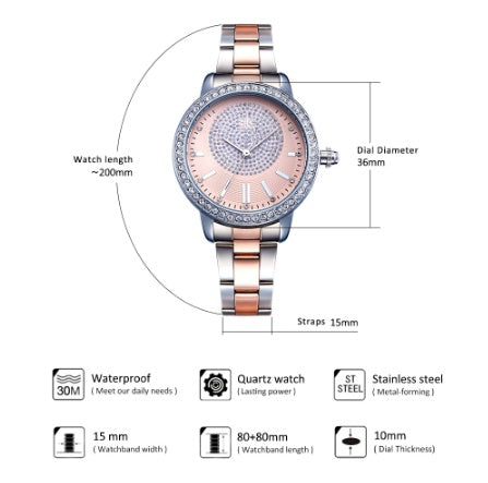 Women Watch New Quartz Top Brand Luxury Fashion Crystal Wristwatches Ladies Gift Relogio Feminino