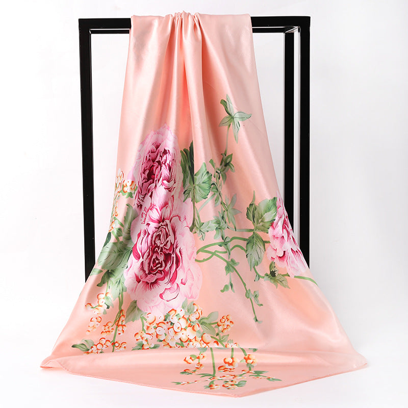 Ladies Versatile Satin Silk Scarf Silk Square Scarf (See size chart where applicable)