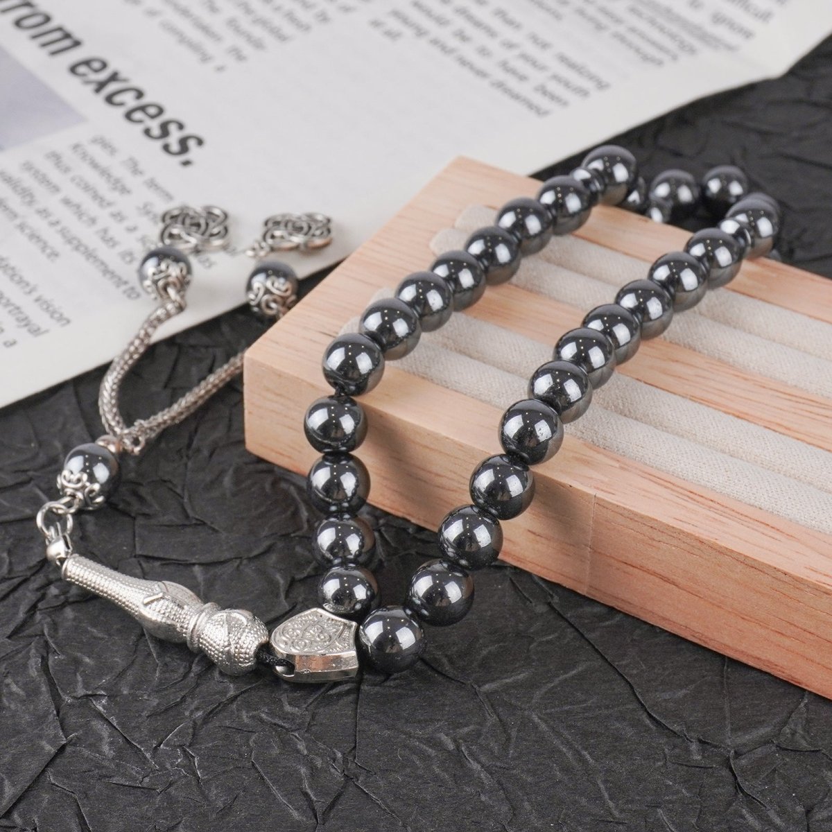 33 Bead Black Obsidian Tasbeeh(MR085)