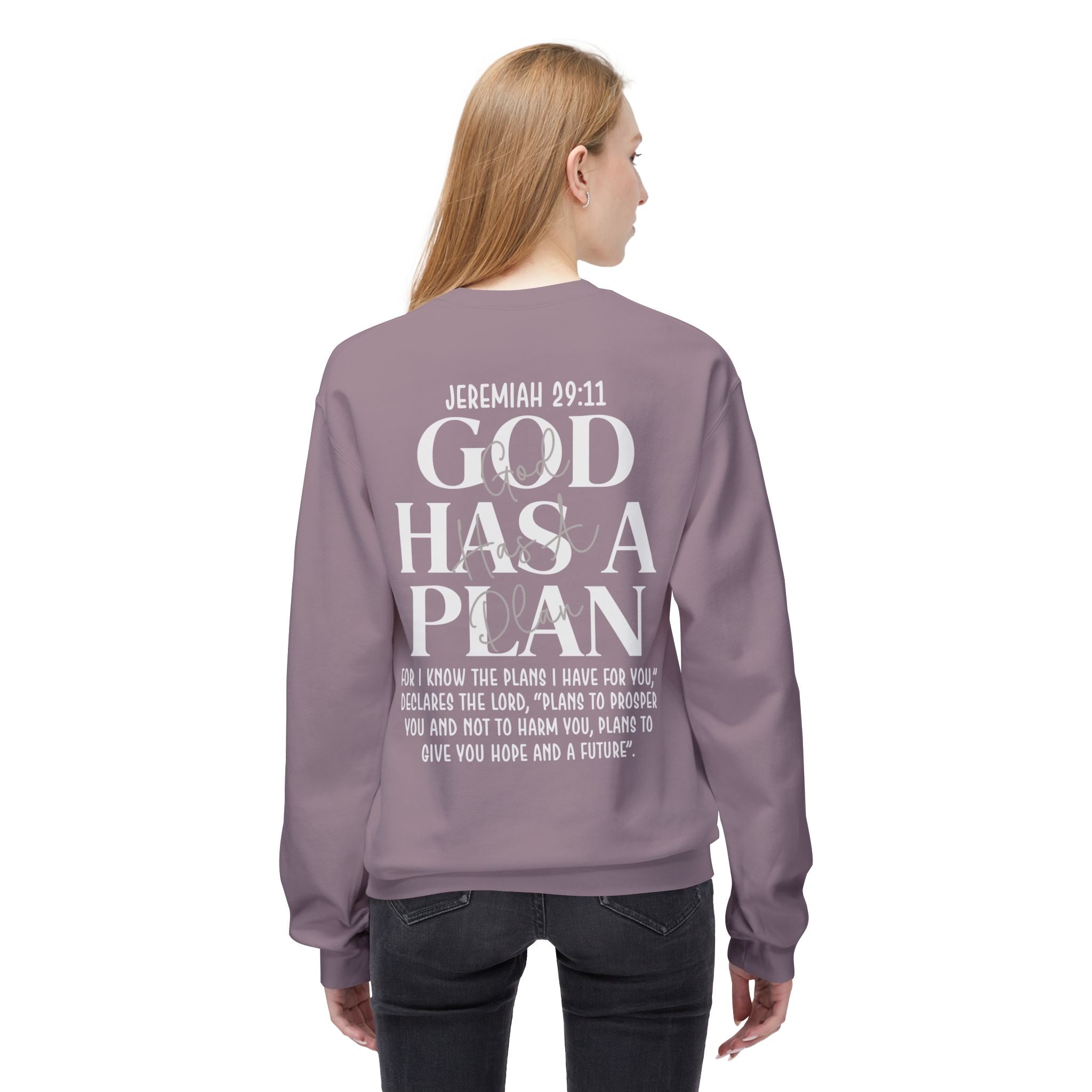 God Has a Plan Crewneck Sweatshirt – Jeremiah 29:11 Christian Pullover