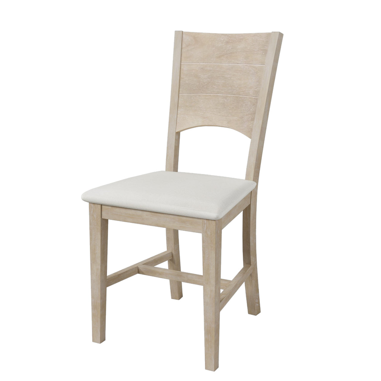 TOPMAX Modern Style Natural Wood 6-Piece Dining Table Set with Bench and Chairs, Upholstered Seats, Rubberwood Frame