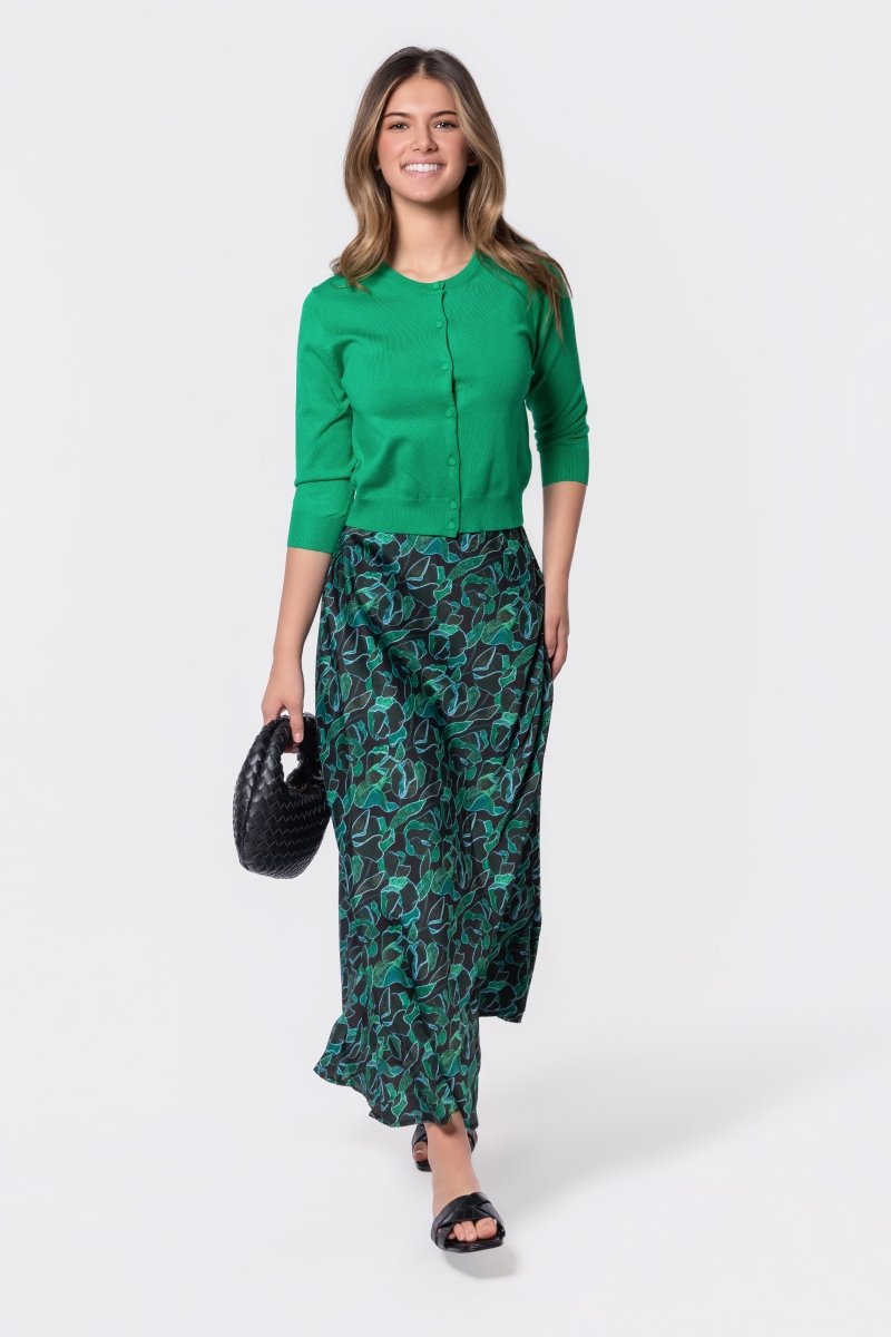 3/4 Sleeve Knit Cardigan (Green)