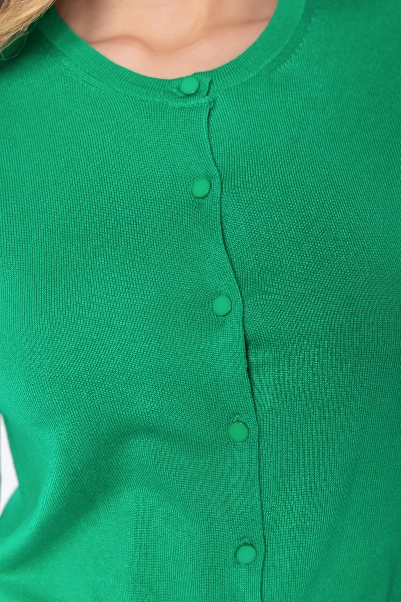 3/4 Sleeve Knit Cardigan (Green)