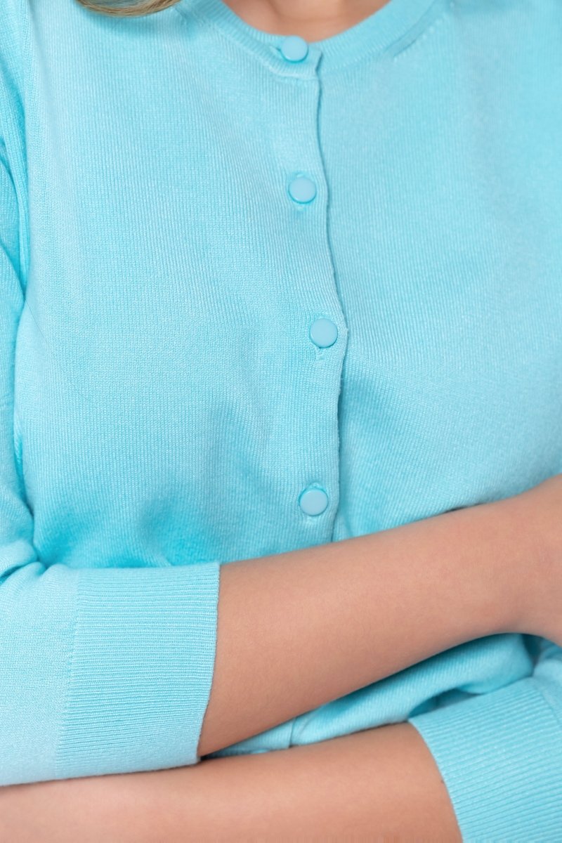 3/4 Sleeve Knit Cardigan (Mint)