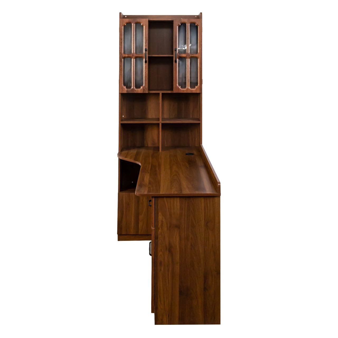 L-Shaped Corner Computer Desk  for Home Office or Study desk, Study Modern Style Table with Drawers, Bookshelf & Hutch, 2-in-1 L-Shaped Design, Large Working Space