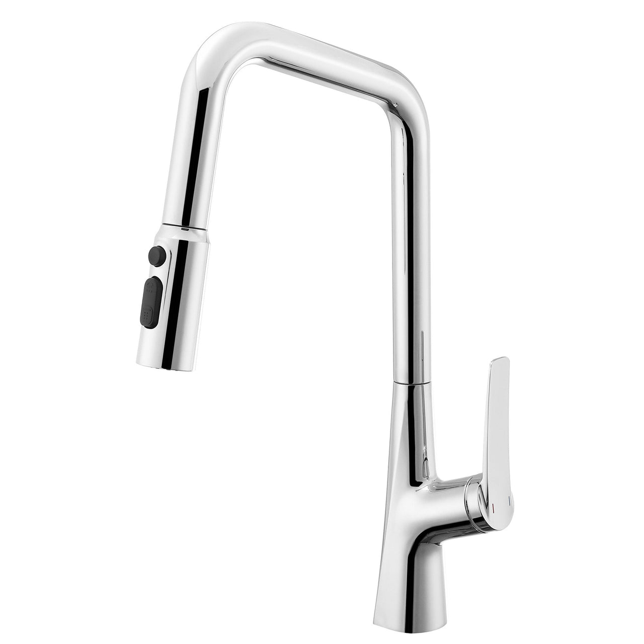 Professional Chrome Kitchen Faucet - 3 Function 360 Sprayer with One Touch Switching, Metal Construction