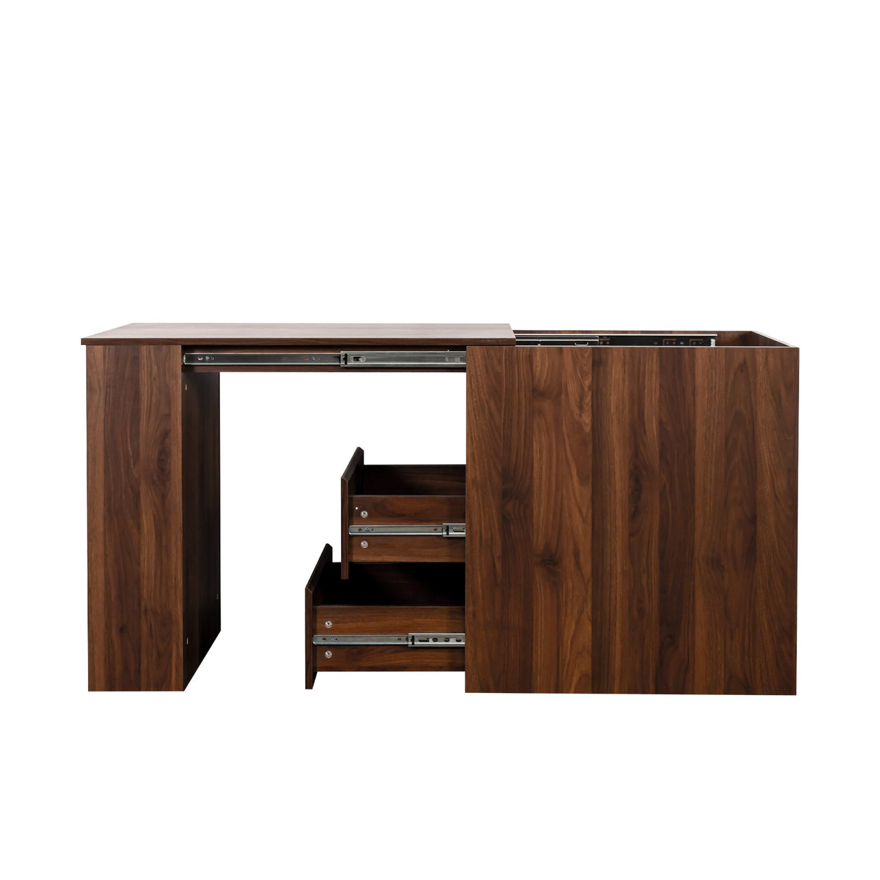 Computer Desk with Drawers, Modern Corner Home Office storage with extendable table, Study Writing Desk Workstation for Home,Office