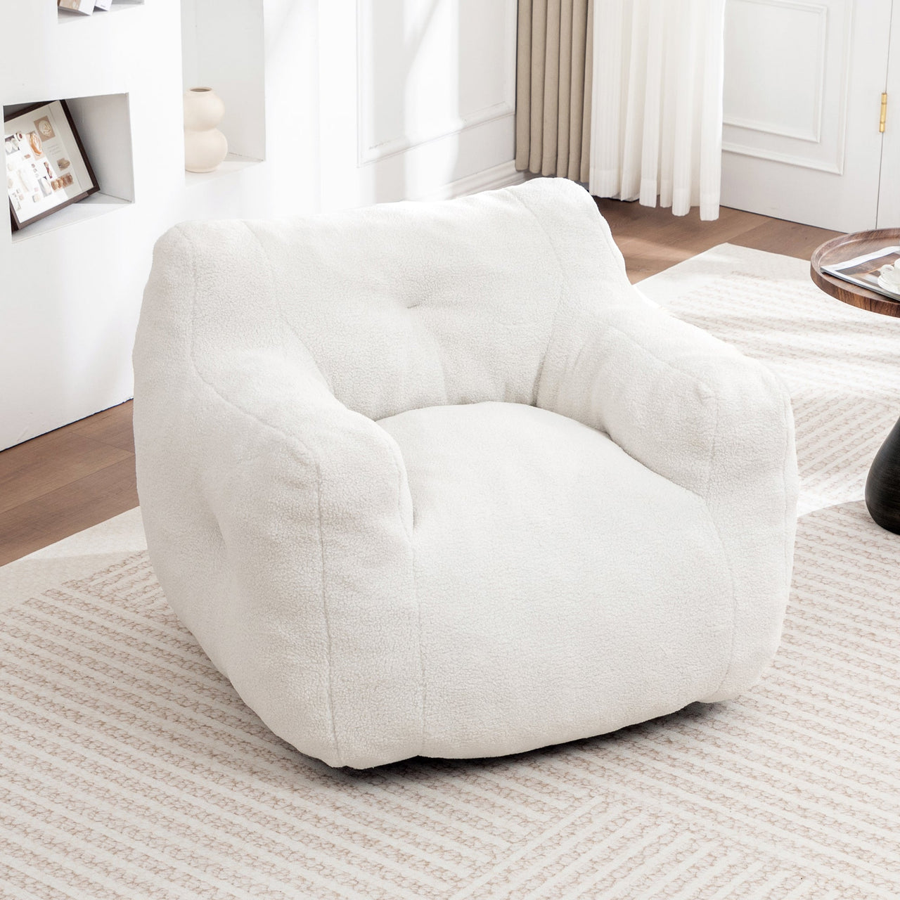 Bean Bag Chair, Bean Bag Sofa Chair with Armrests Stuffed High-Density Foam, Lazy Sofa Comfy Chairs BeanBag Chair for Adults in Living Room,Bedroom Reading