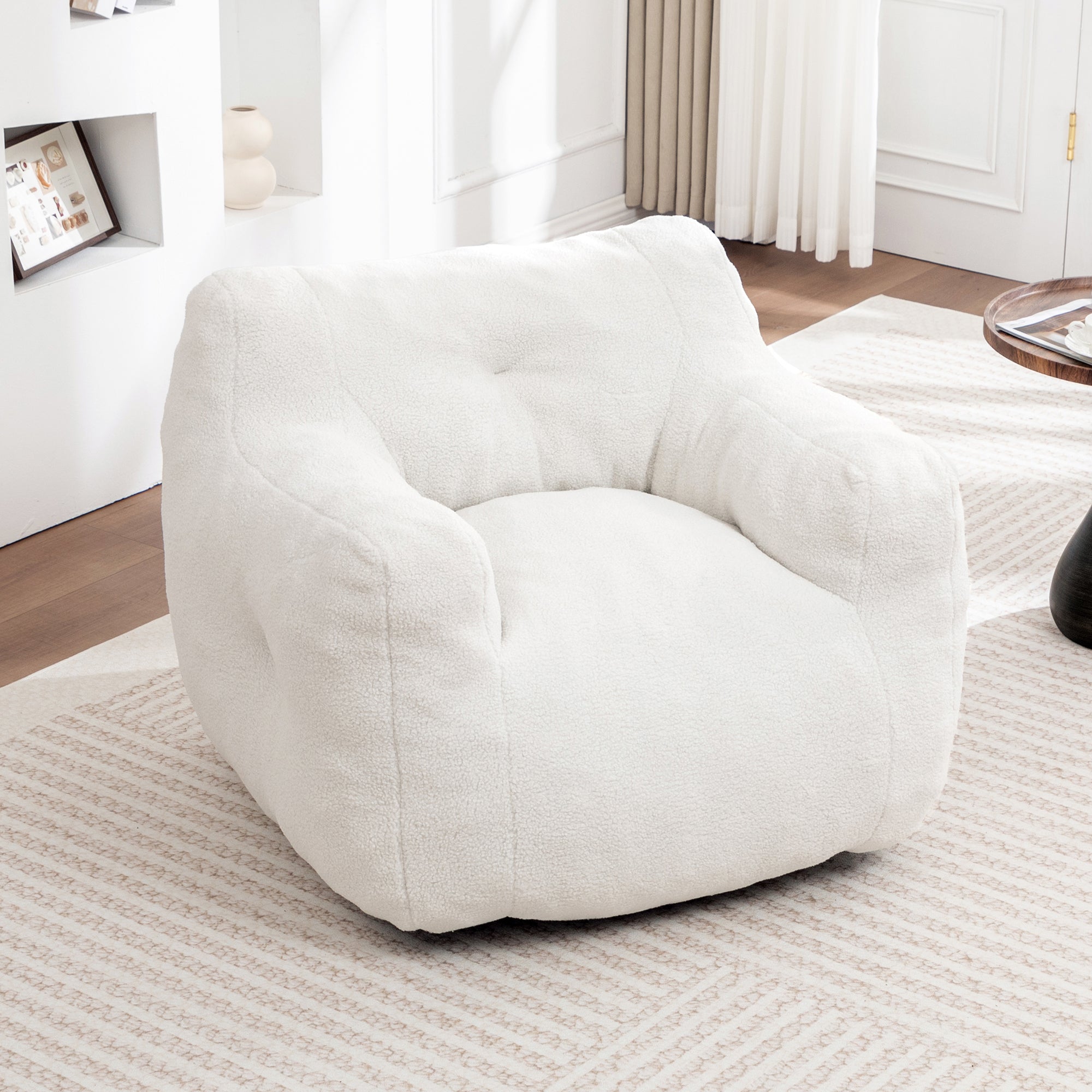 Bean Bag Chair, Bean Bag Sofa Chair with Armrests Stuffed High-Density Foam, Lazy Sofa Comfy Chairs BeanBag Chair for Adults in Living Room,Bedroom Reading
