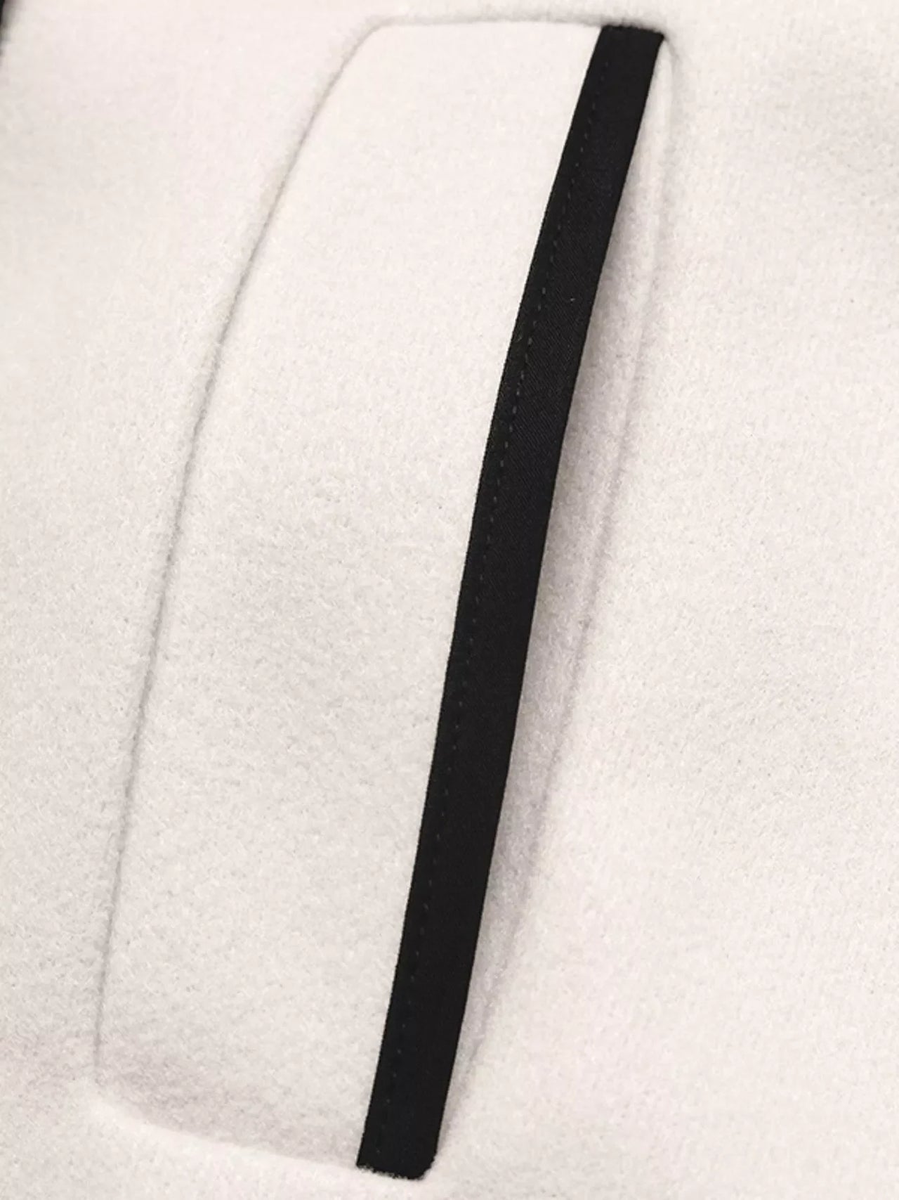 Contrast Trim Double-Breasted Jacket