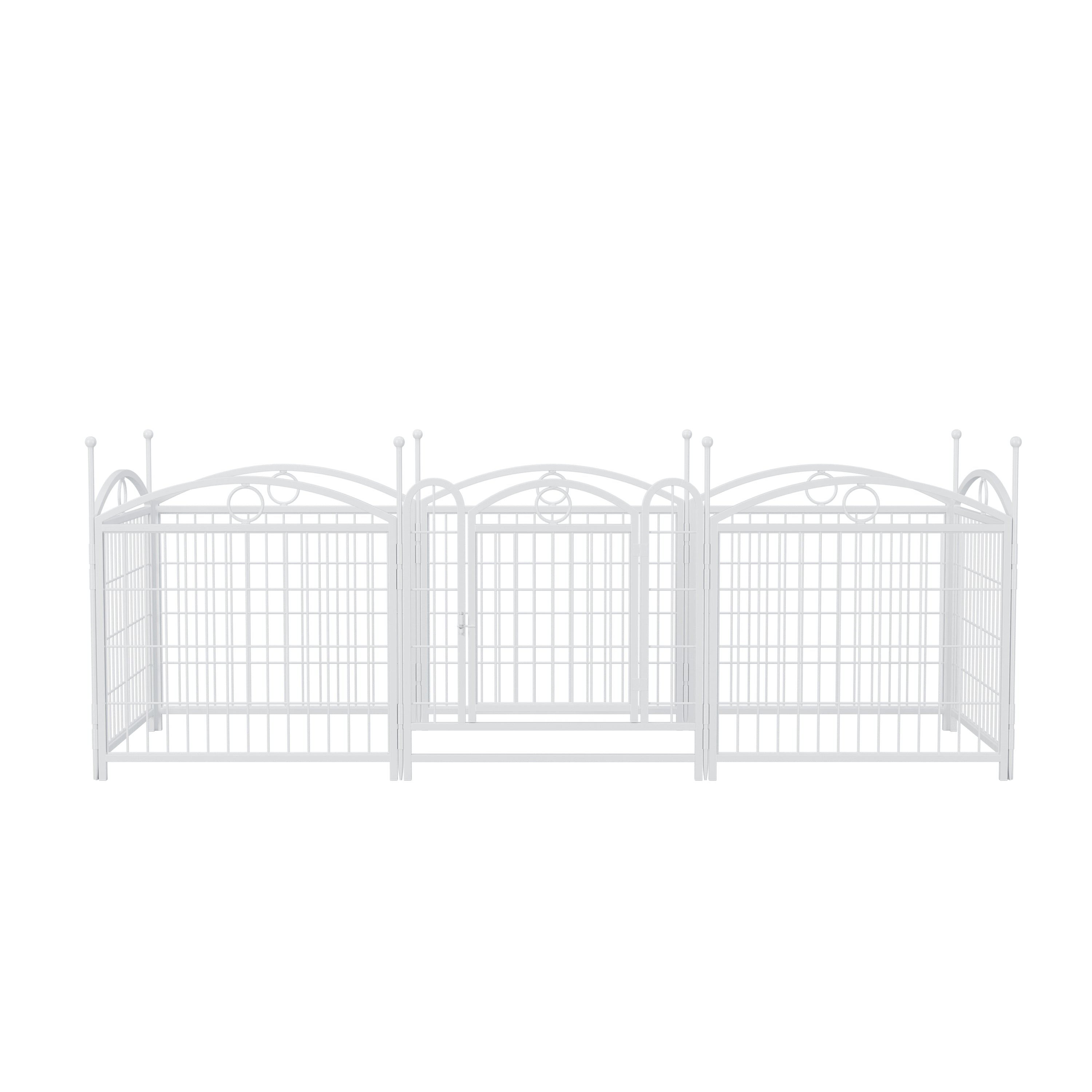 Dog Playpen Indoor 24 inch 8 Panels Metal Dog Pen Pet Dog Fence Outdoor Exercise Pen with Doors, Heavy Duty Dog Fence Puppy Pen for Large Medium Small Dogs Indoor Outdoor Foldable Pet Exercise Pen