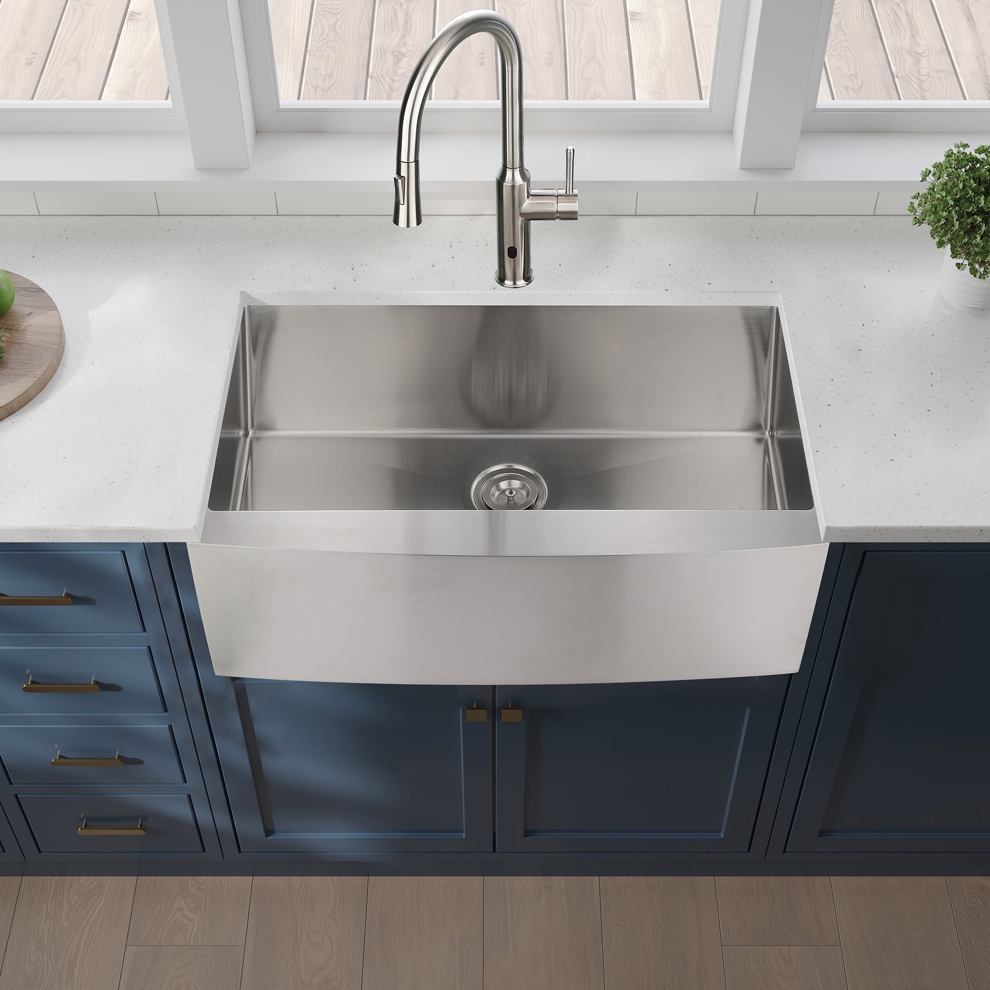 33'x21'x10'Farmhouse Apron Single Bowl Stainless Steel Kitchen Sink