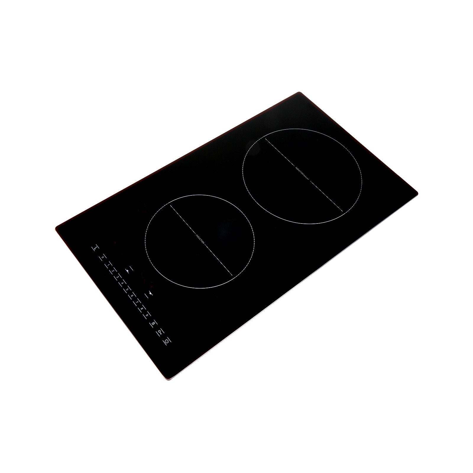 Electric Cooktop, 2 Burners, 12'' Induction Stove Top, Built-in Magnetic Cooktop 3000W, 9 Heating Level Multifunctional Burner, LED Touch Screen w/ Child Lock & Over-Temperature Protection