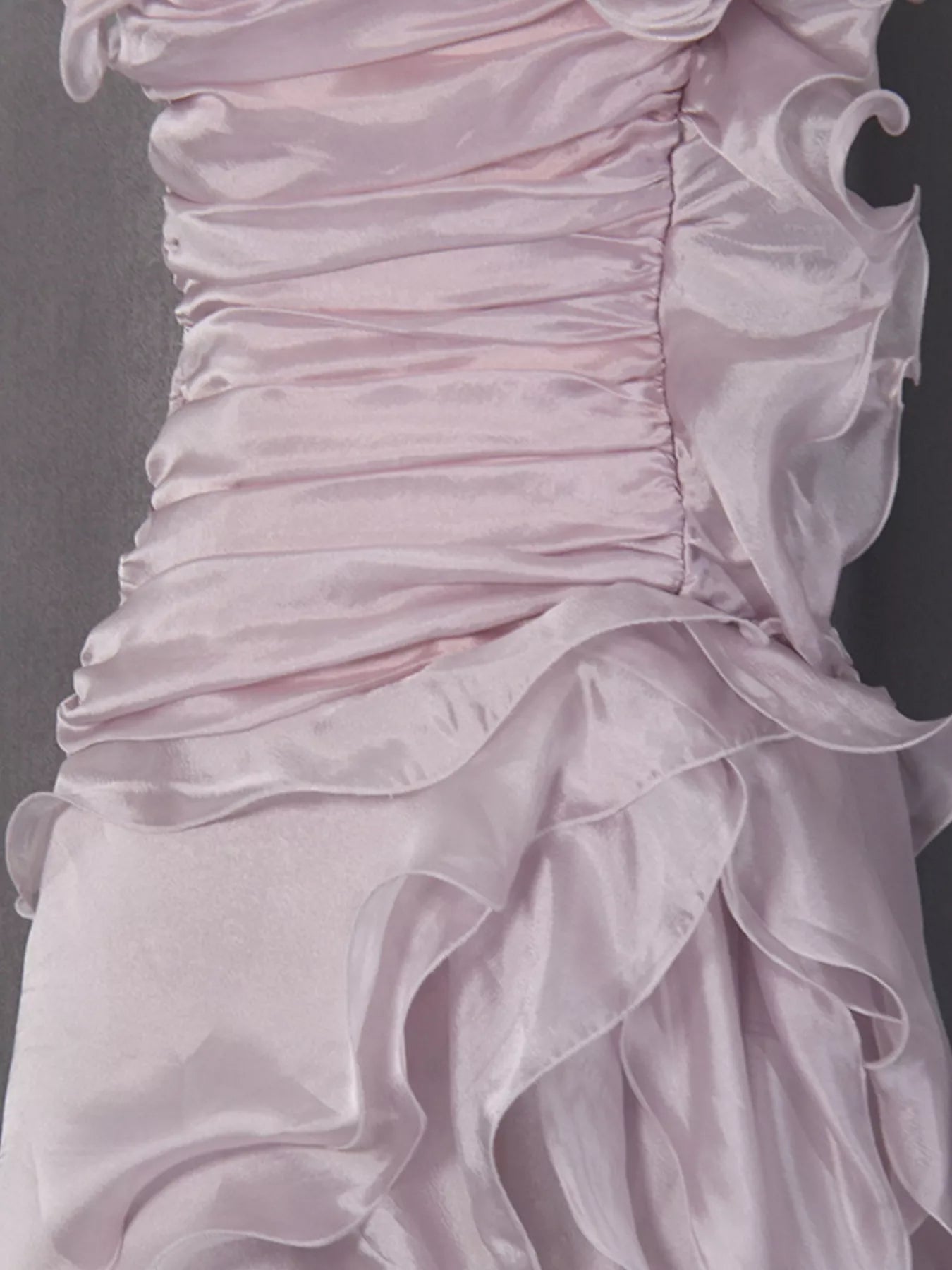 Ruffled High-Low Strapless Dress (See size chart where applicable)