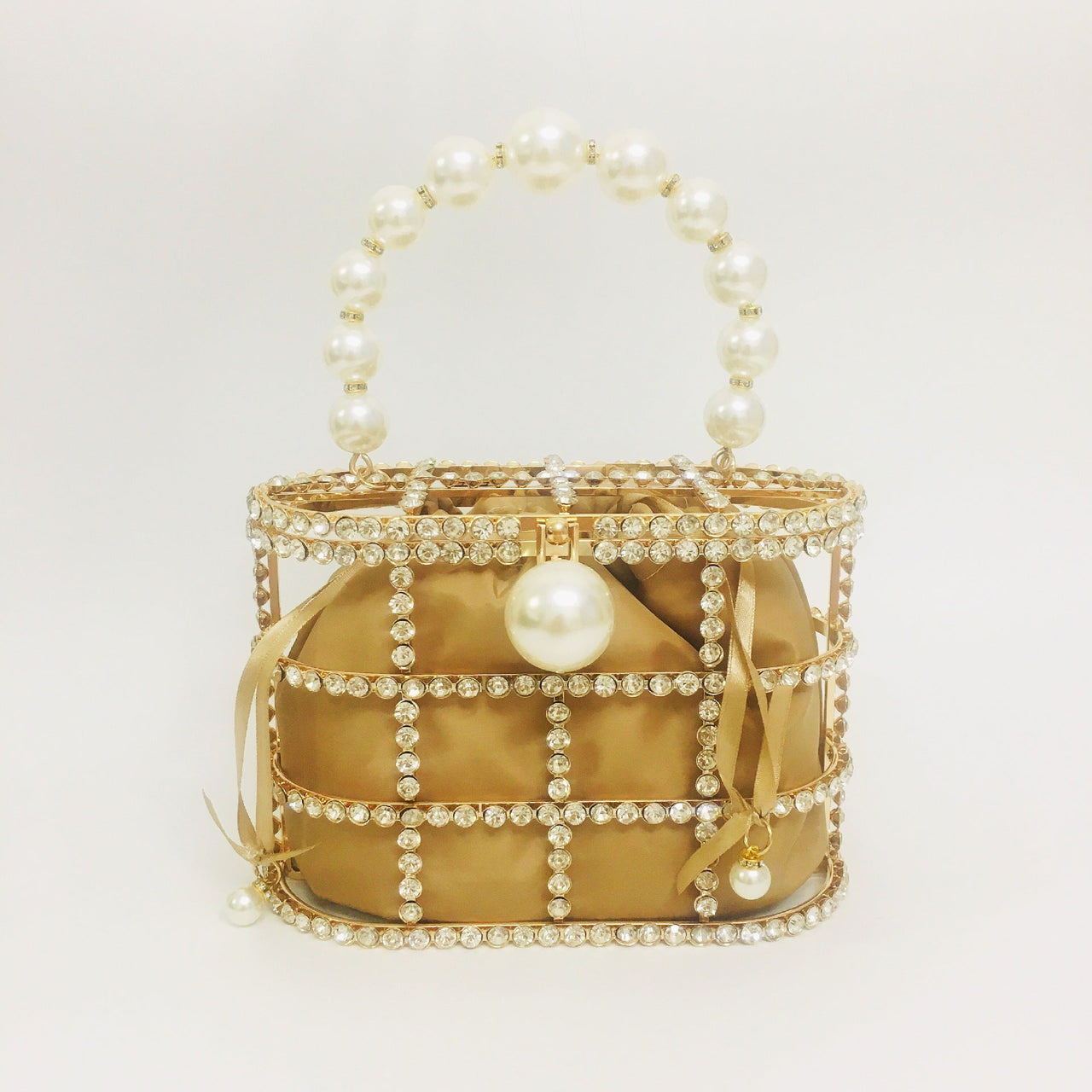 Pearl Rhinestone Bucket Bag (See size chart where applicable)
