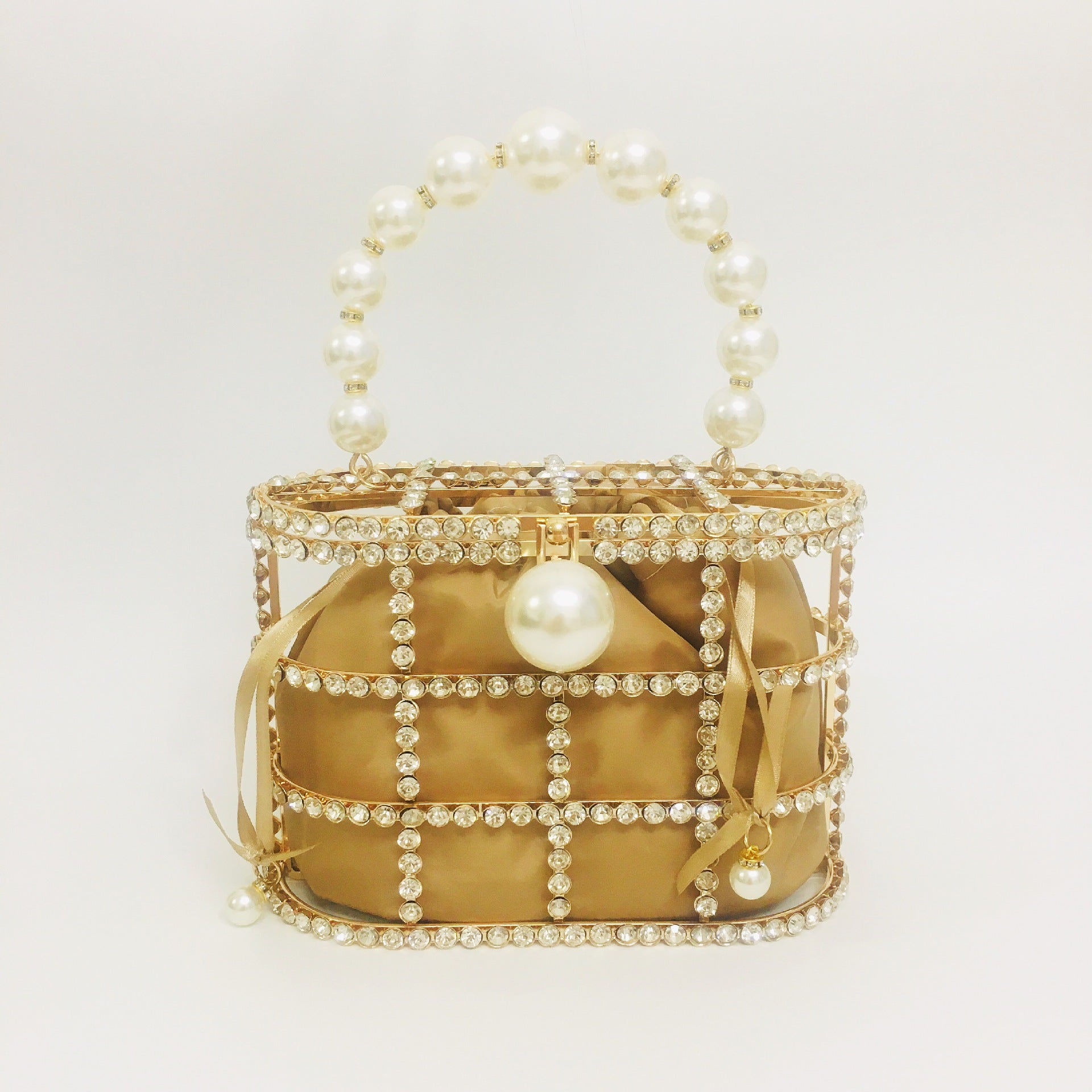 Pearl Rhinestone Bucket Bag (See size chart where applicable)