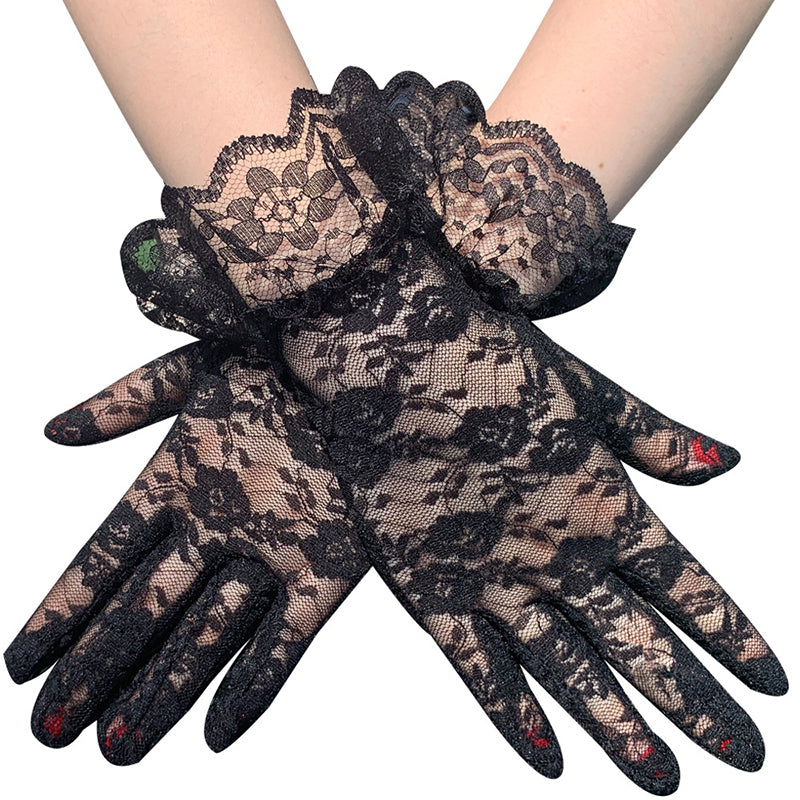 Lace lace short sun protection gloves