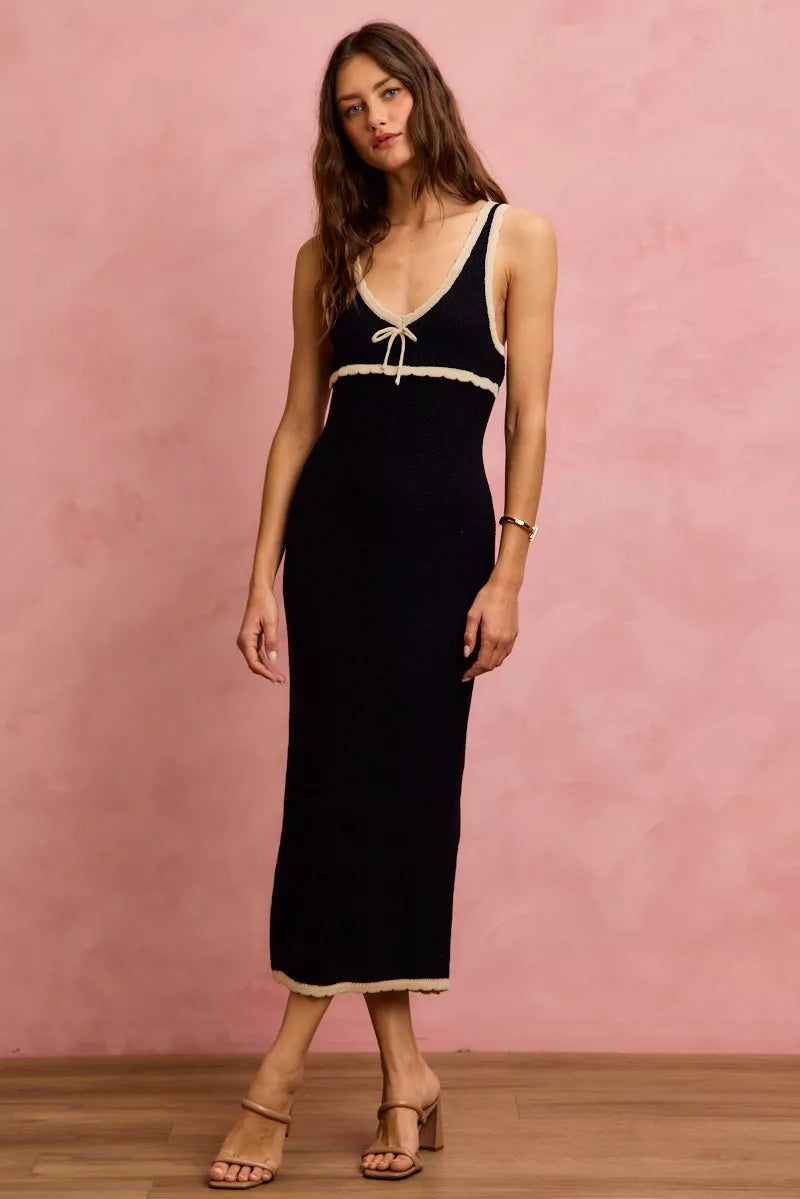 SO ME Knit Sweater Maxi Sleeveless Bodycon Resort Dress