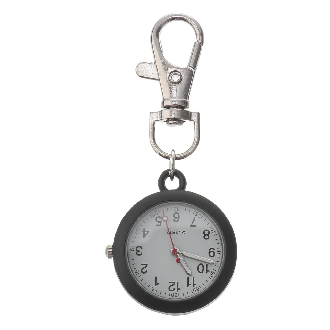 balacoo Clip On Pocket Watch - Nurses Watches for Women Portable Badge Watch Unisex Digital Watch Hanging Clip Watch for Nurses Doctors (Black)