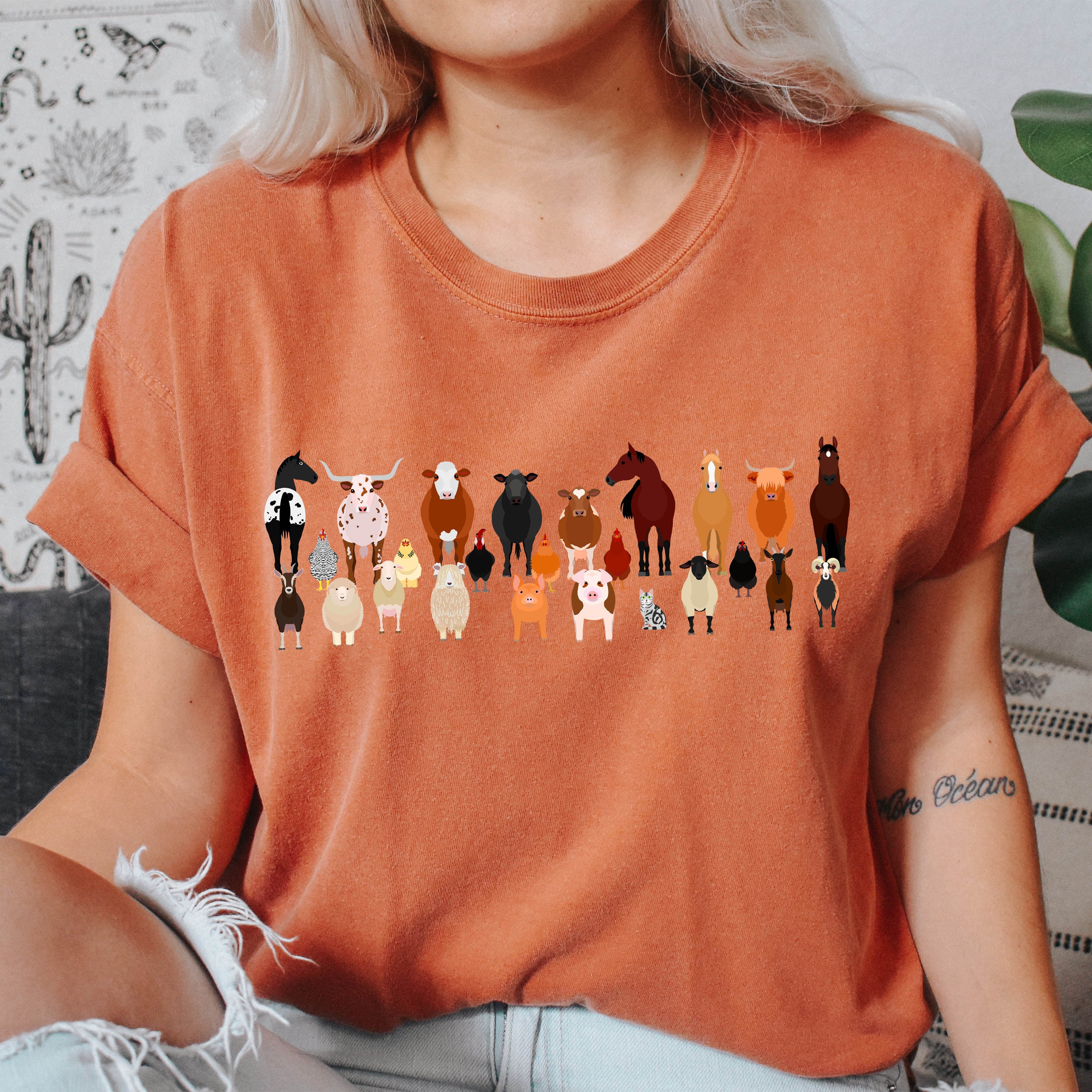 Farm Animals Lover Comfort Colors Tee