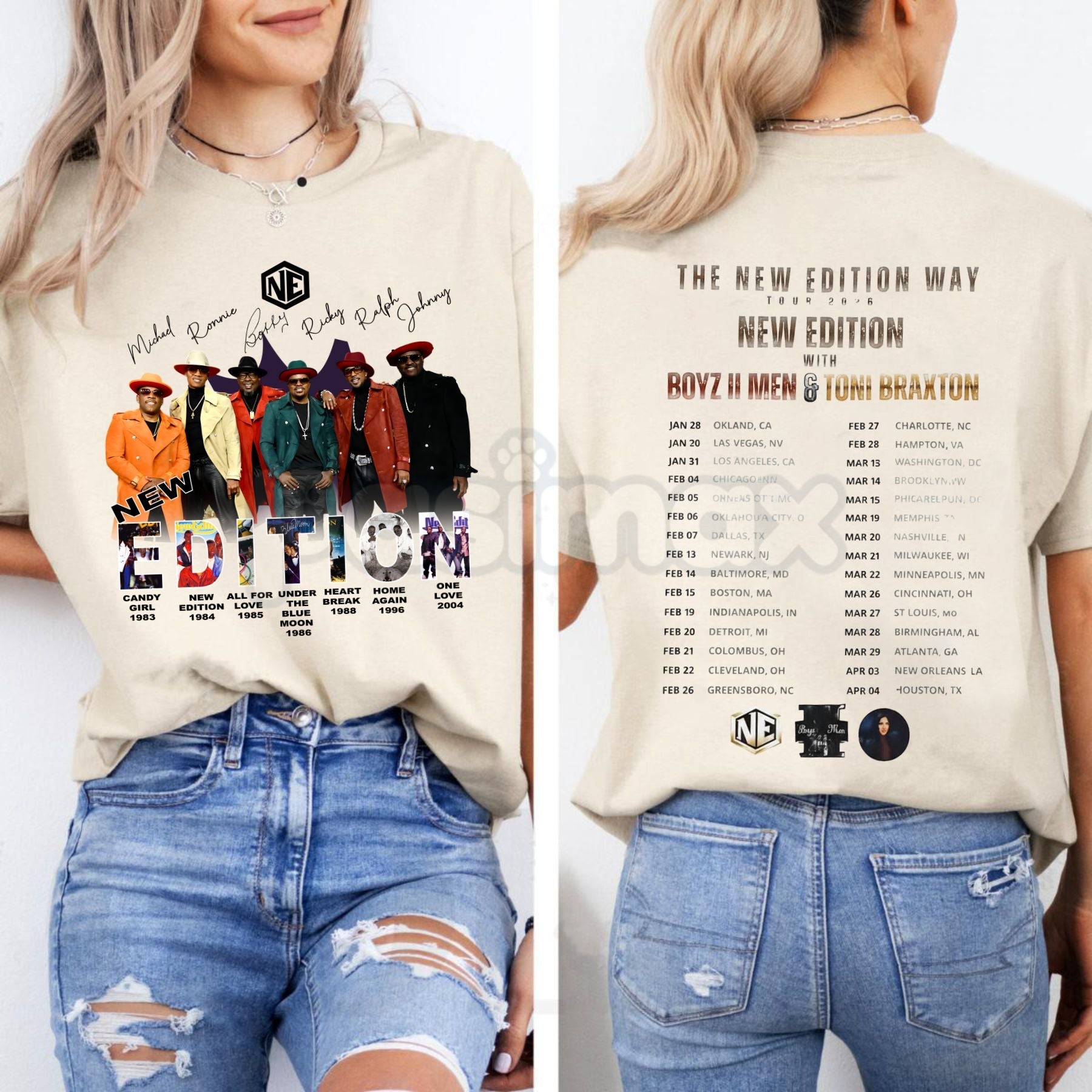 The New Edition Way 2026 Tour T-Shirt - Official NE Concert Merch, Legacy R&B Group Graphic Tee, 2026 Reunion Tour Fan Apparel, Classic 80s/90s Soul Music Shirt